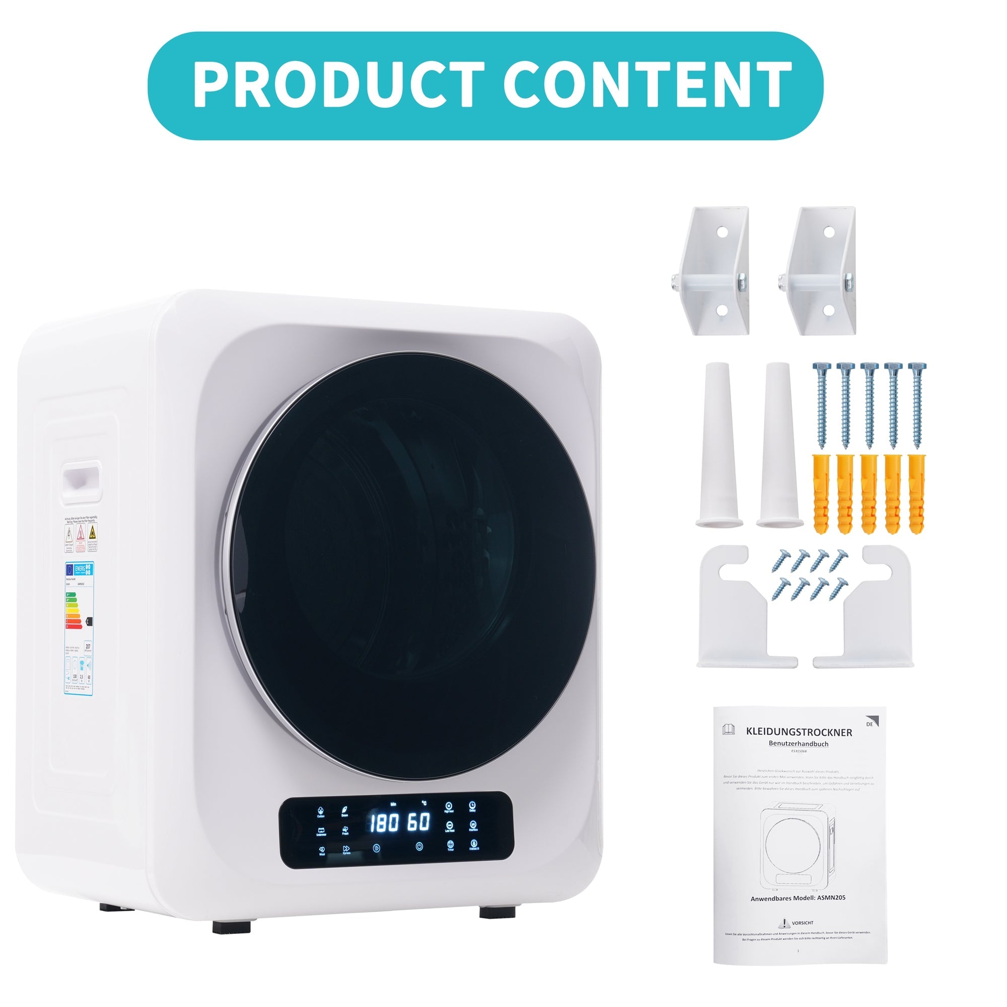 Logidon exhaust dryer white 2.5 kg to 4 kg 850 W multiple filtration