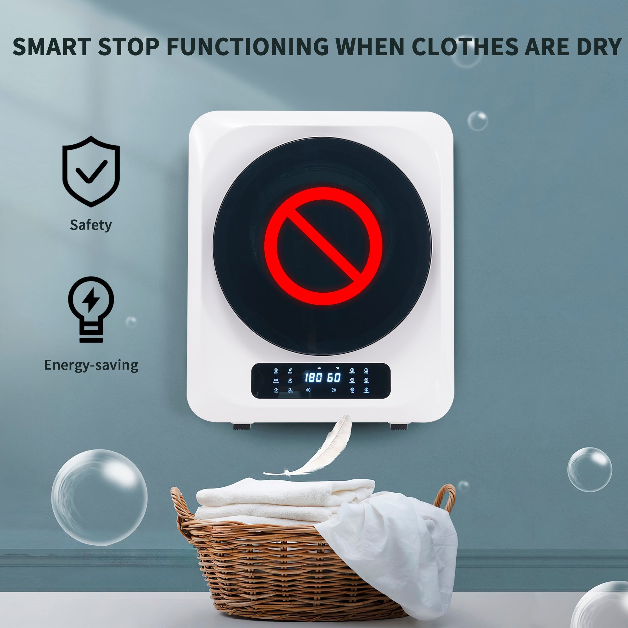 Logidon exhaust dryer white 2.5 kg to 4 kg 850 W multiple filtration