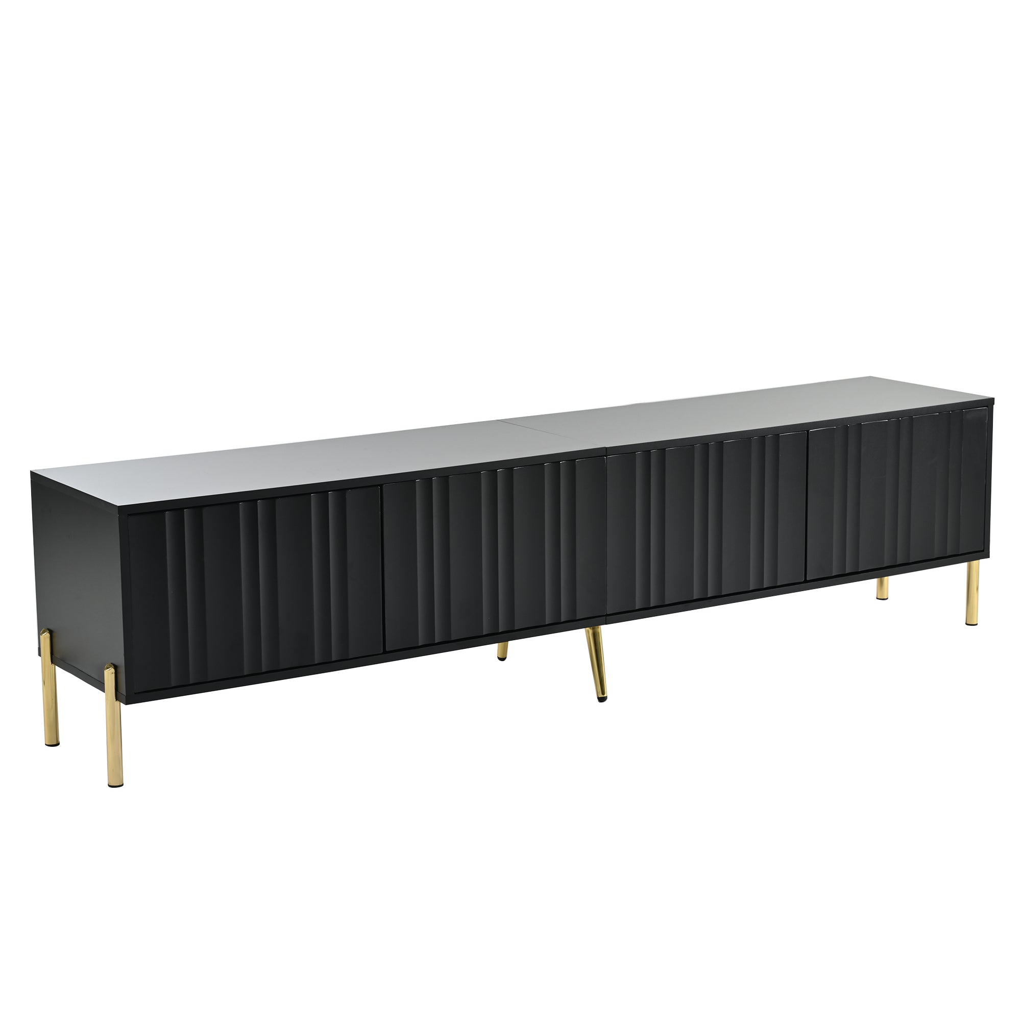 Logidon Zwart TV-meubel met Gouden Tafelpoten 190 cm