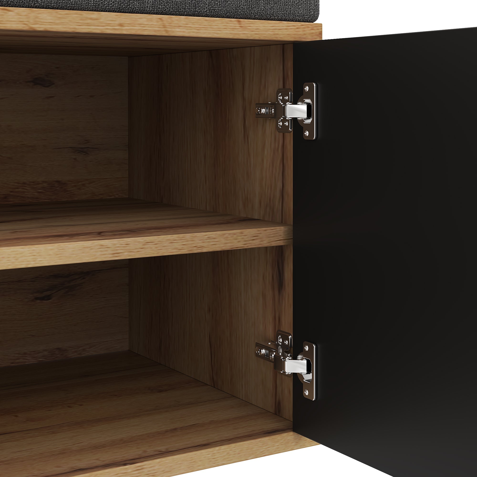 Logidon Kledingkastset Compacte kledingkast met spiegel Zwart 100x38x190