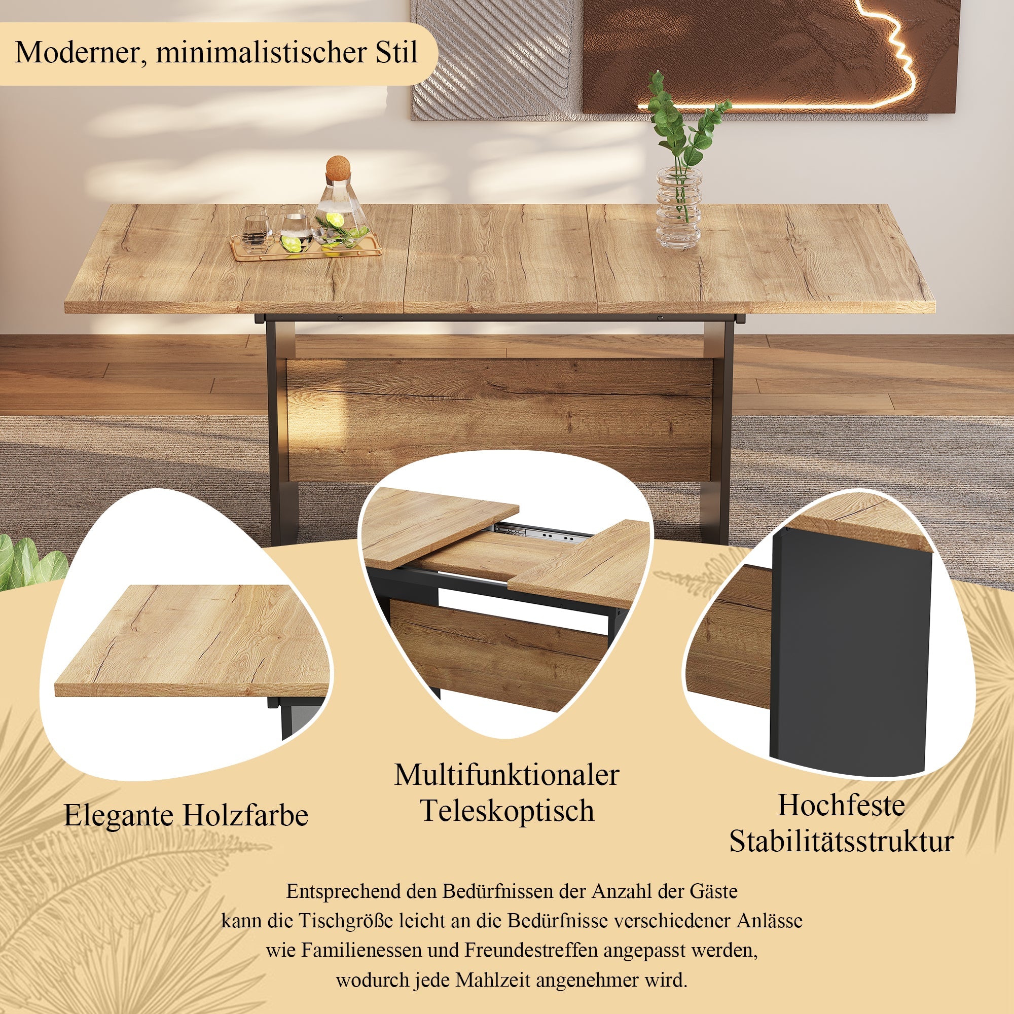Logidon uitschuifbare eettafel 140/180x80 cm zwart walnoot MDF
