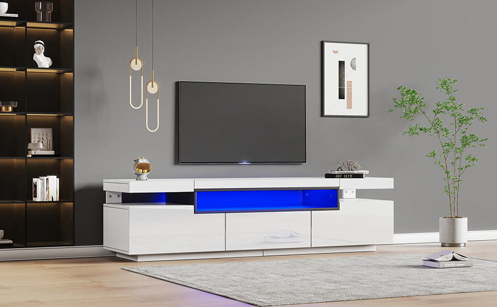 Logidon Elegant hoogglans TV-meubel wit 160x39x42cm met LED