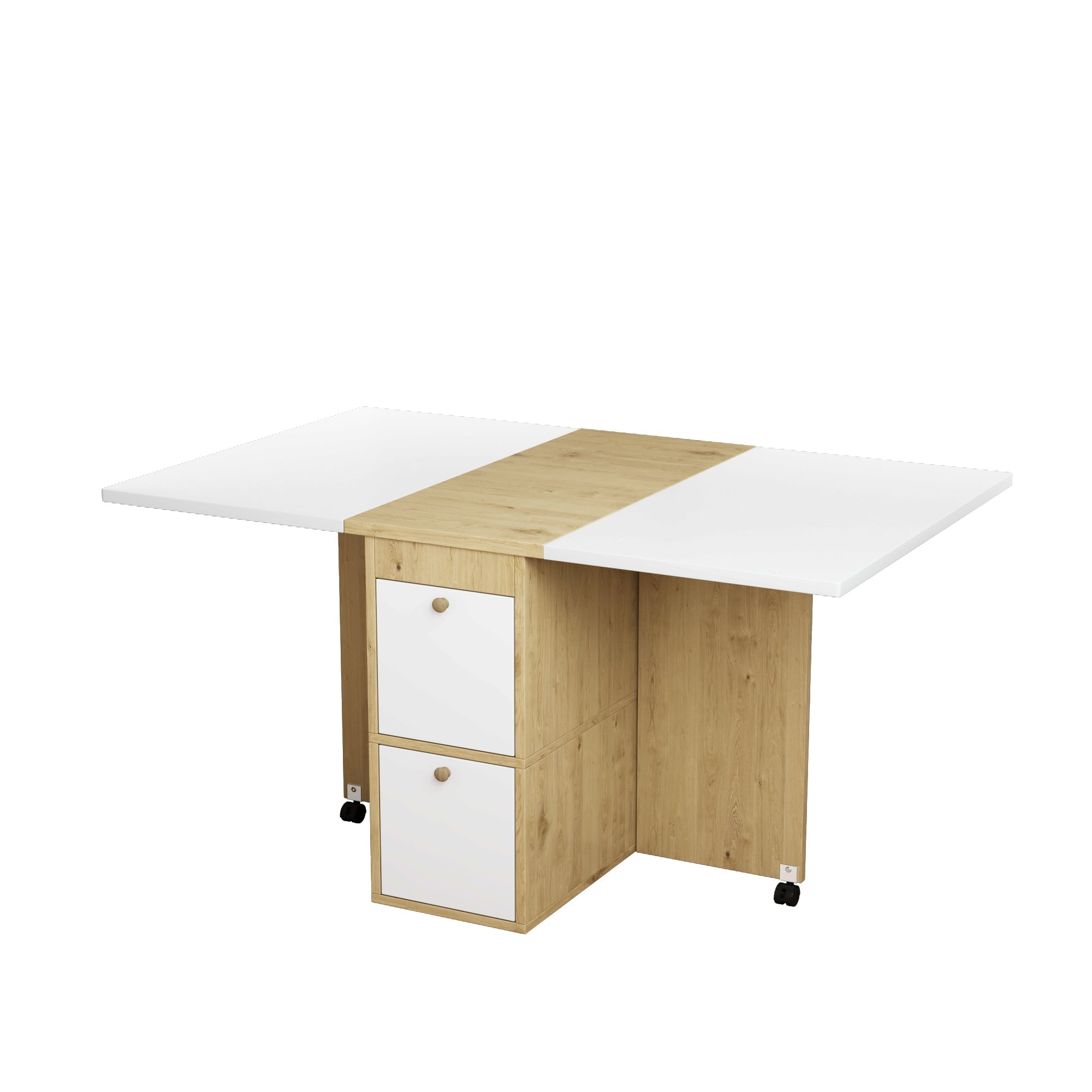 Logidon Eettafelset Wit Eiken 120x80x75cm met Vier Stoelen