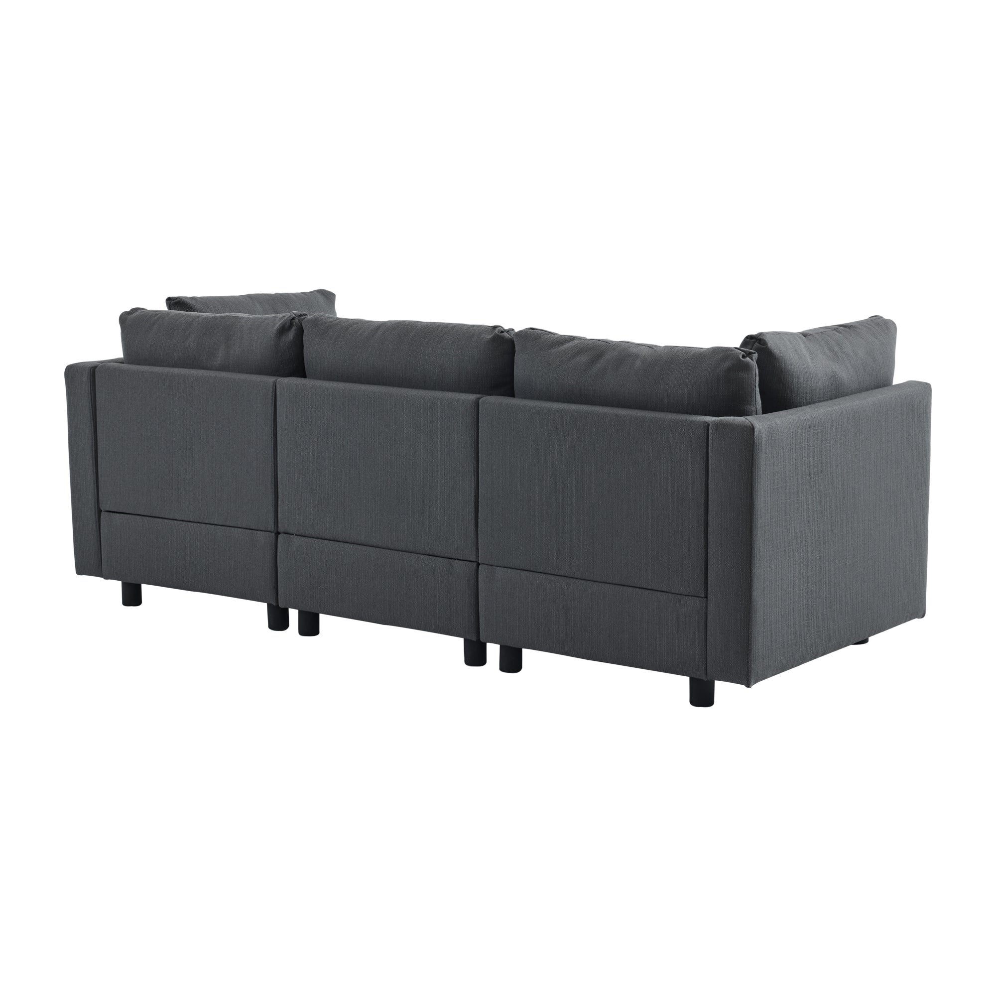 Logidon Modern Design Bank Hoekbank met Voetenbank Grijs 220 cm