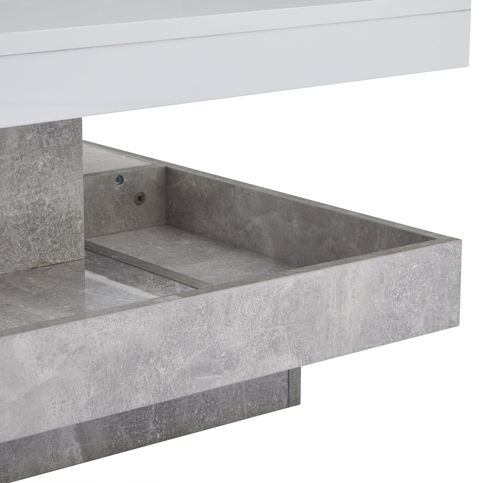 Logidon 360 graden draaibare salontafel 70x70x36 cm wit hoogglans