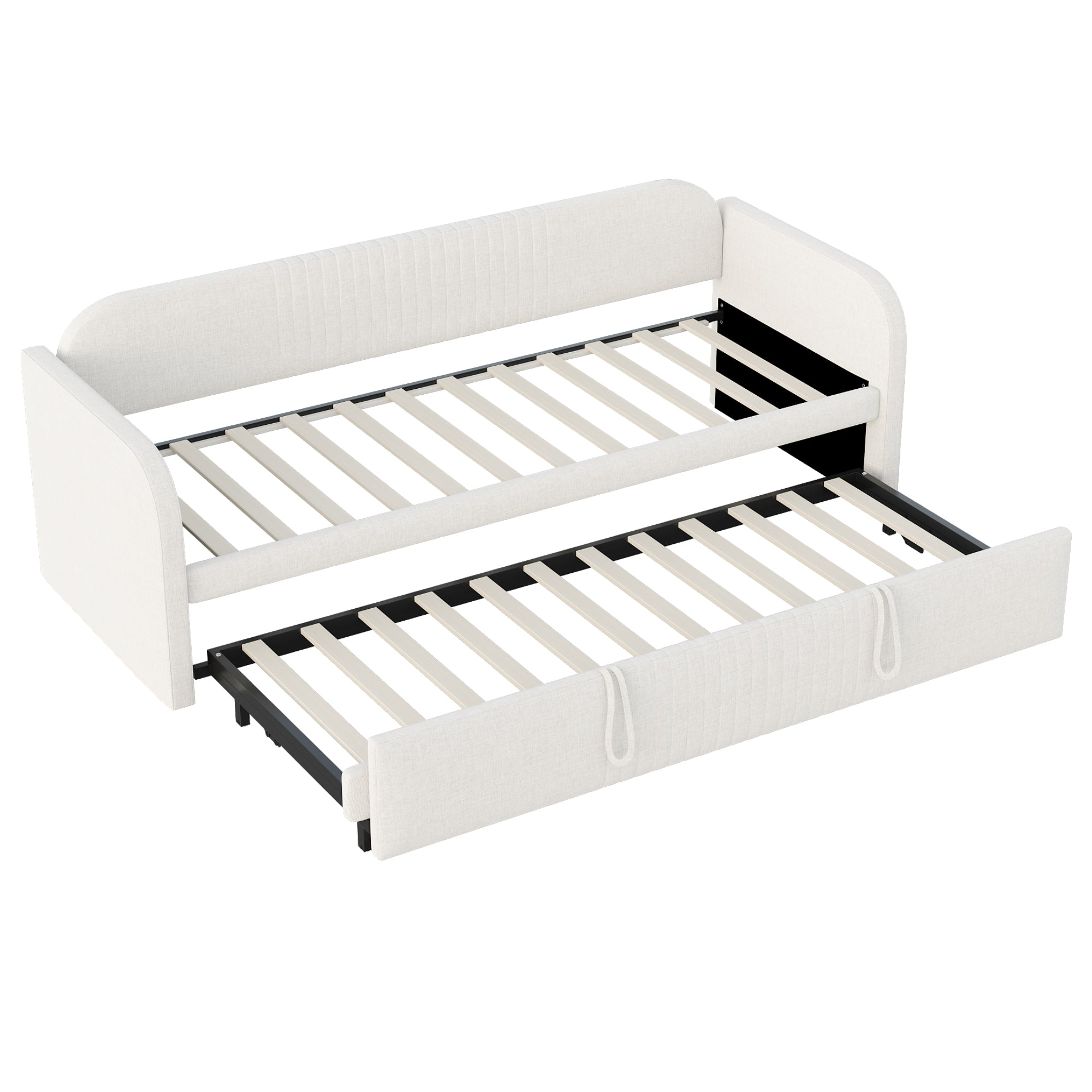 Logidon gestoffeerd bed slaapbank 90/180 lattenbodem beige