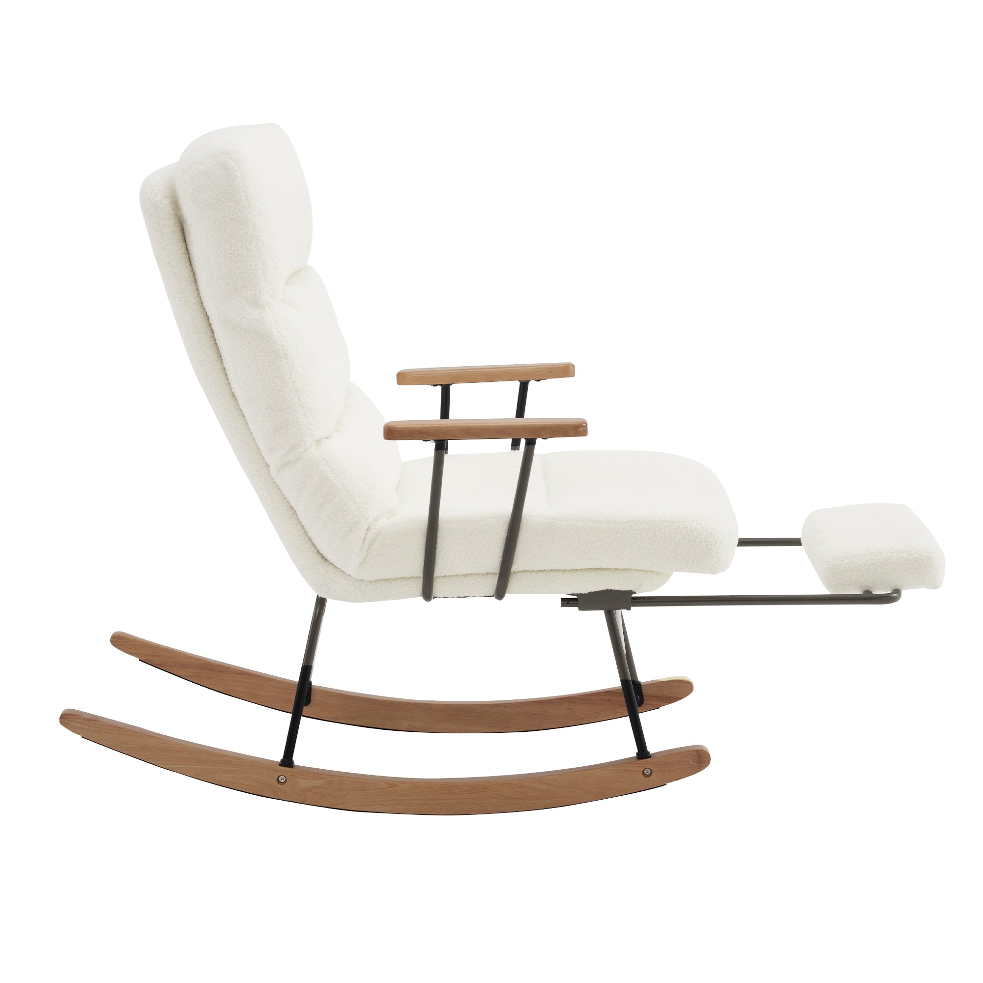 Logidon Comfortabele Schommelstoel Wit Met Zwaartekrachtverstelling