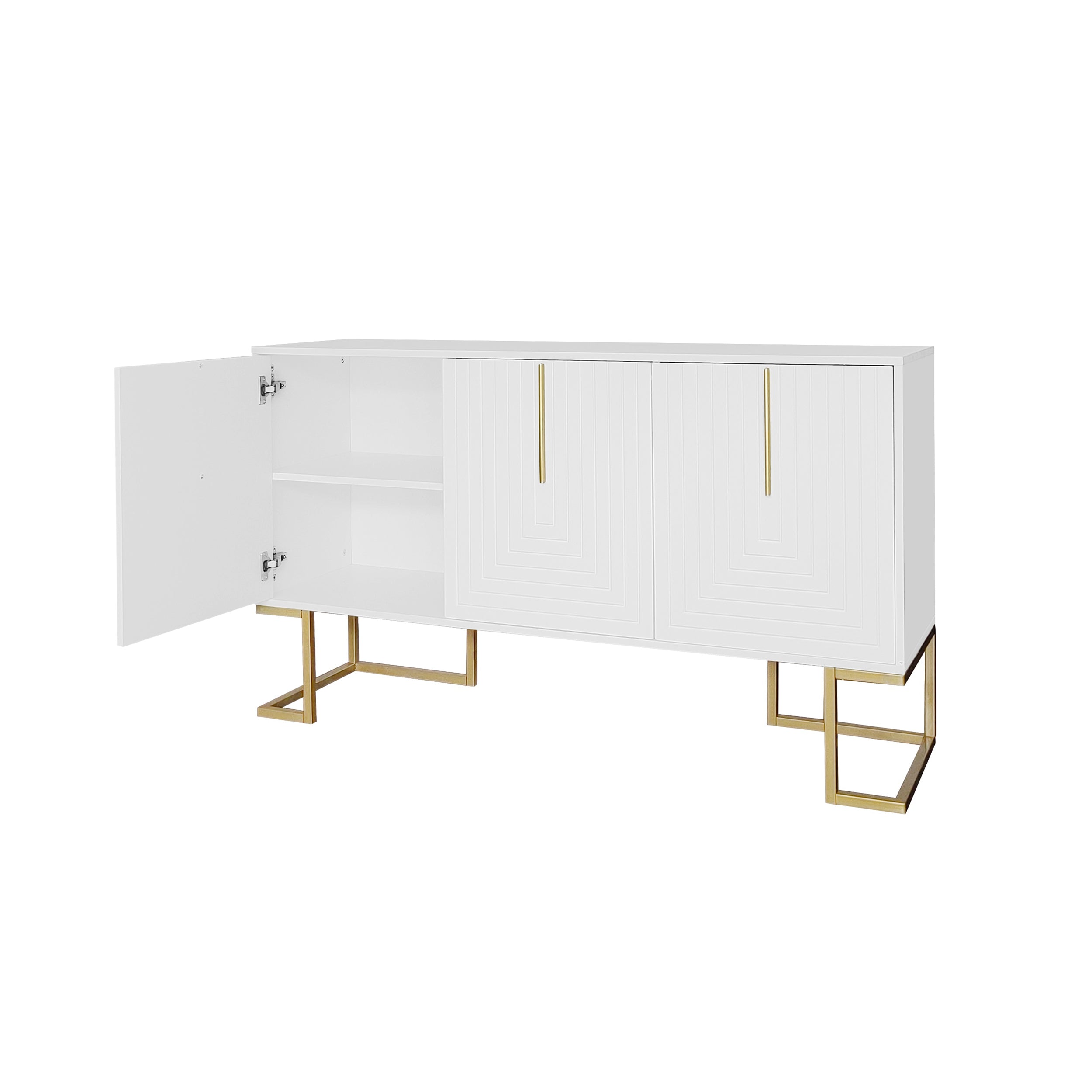 Logidon Dressoir 3 Deuren Met Verstelbare Planken Wit 138 x 40 x 80 cm