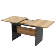 Logidon uitschuifbare eettafel 140/180x80 cm zwart walnoot MDF