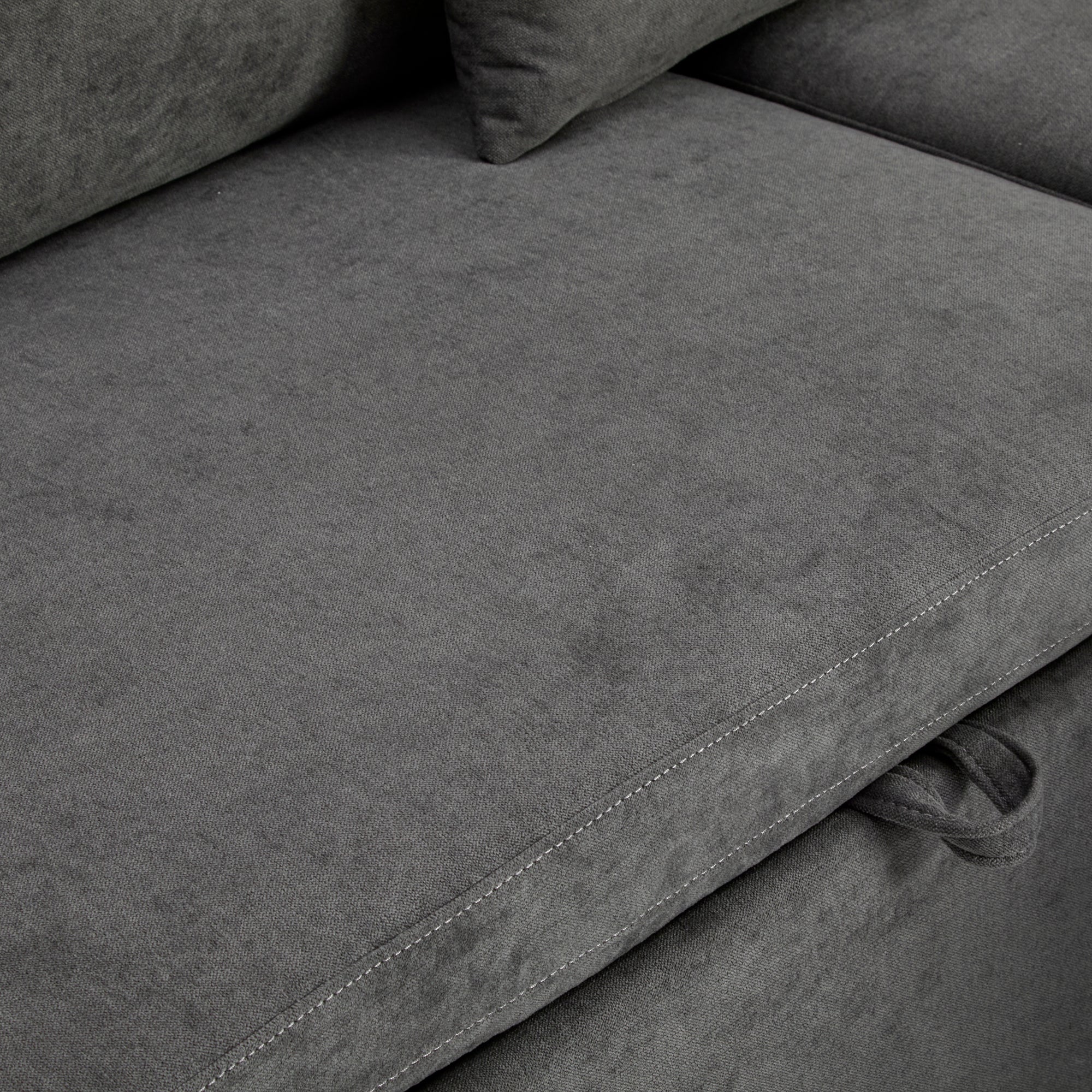 Logidon Corner Sofa Gray Extendable Bed With Bed Box Shelf 214x131