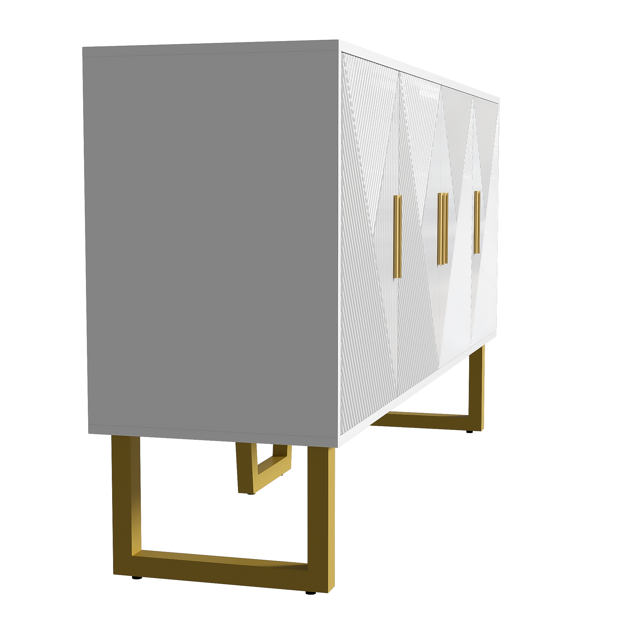 Logidon dressoir 4 deuren 150 cm wit hoogglans gouden handgrepen