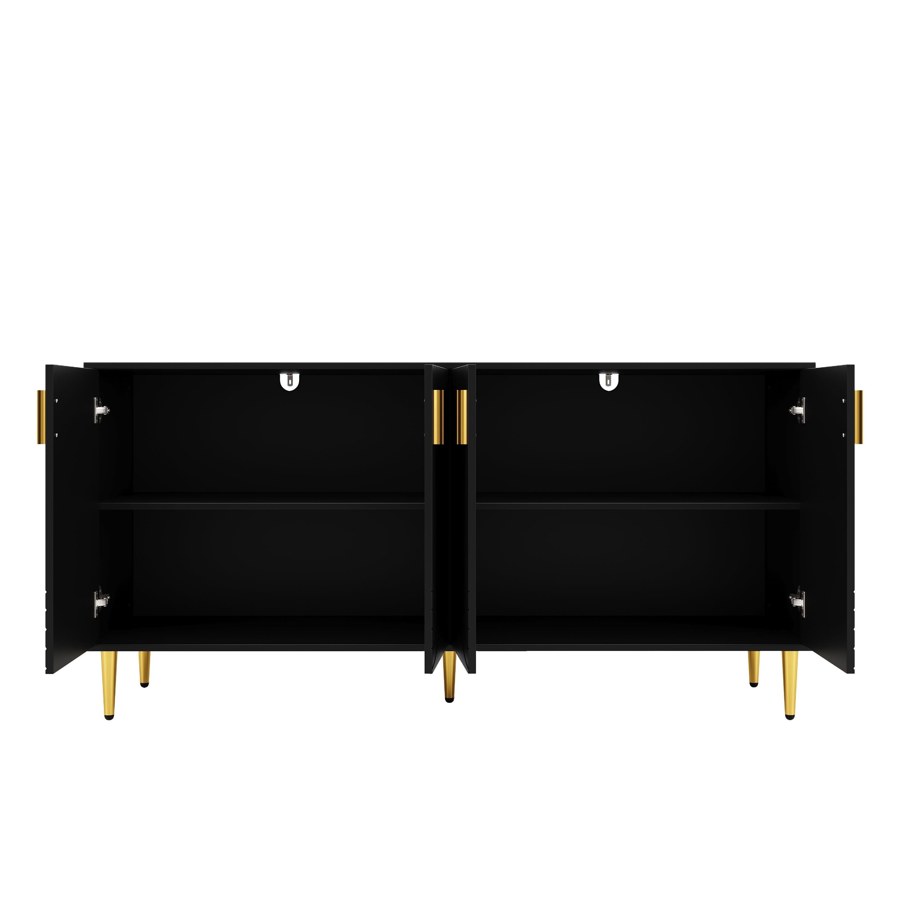 Logidon Zwart dressoir 152x40x75 cm golfdesign