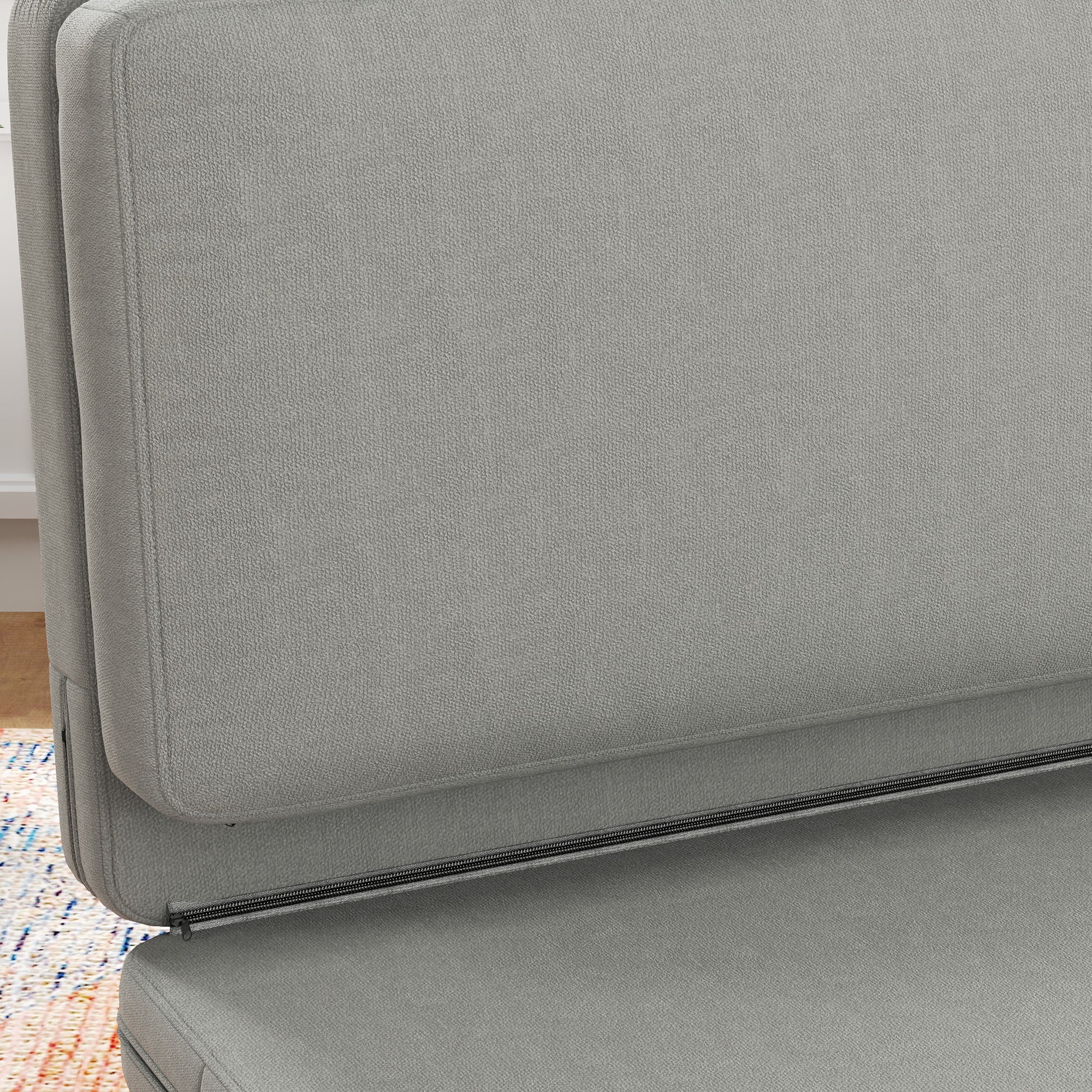 Logidon vloerbank 3-in-1 slaapbank fluweellook lichtgrijs belastbaar tot 240 kg