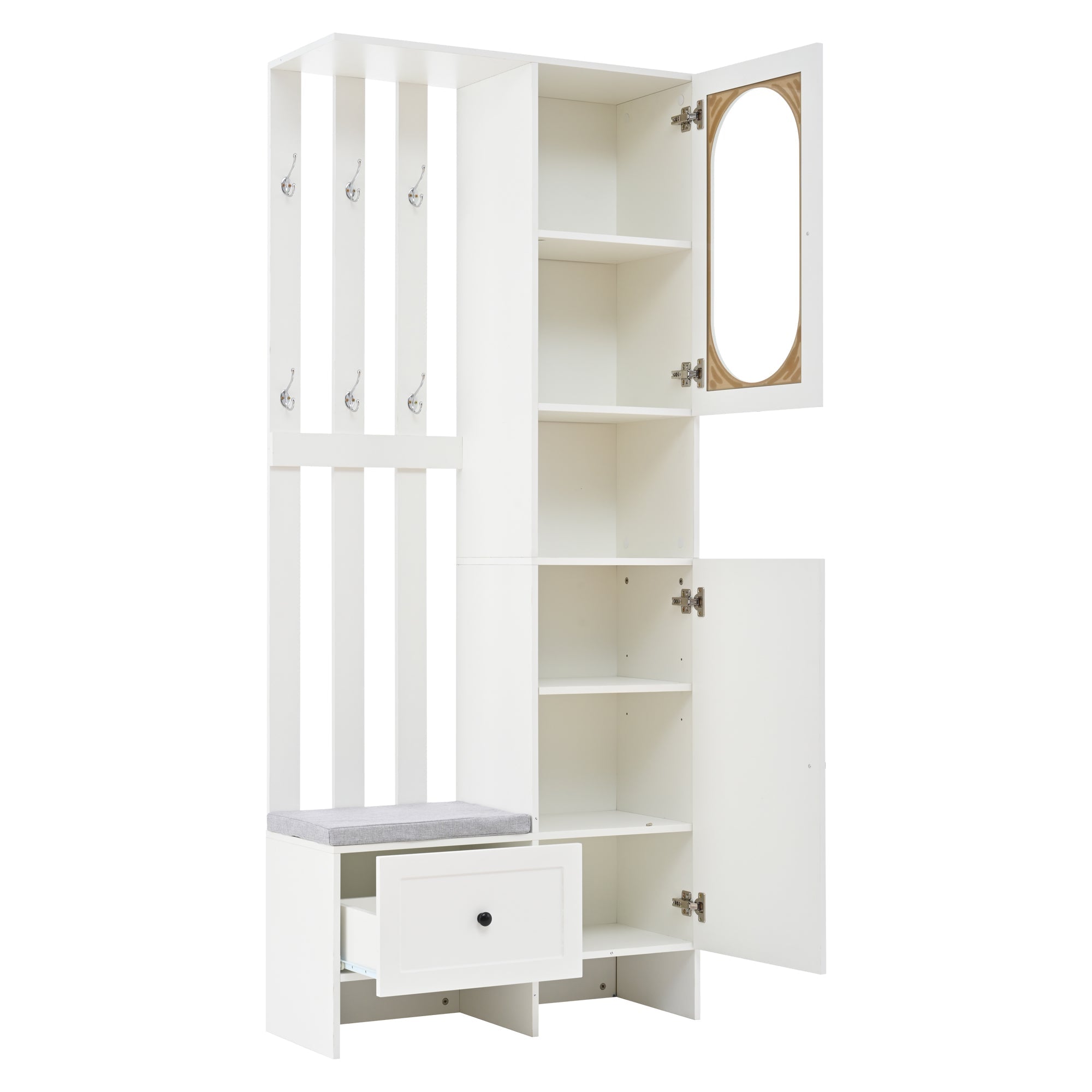 Logidon compacte kledingkast 85x33,5x200 cm wit 2 kasten