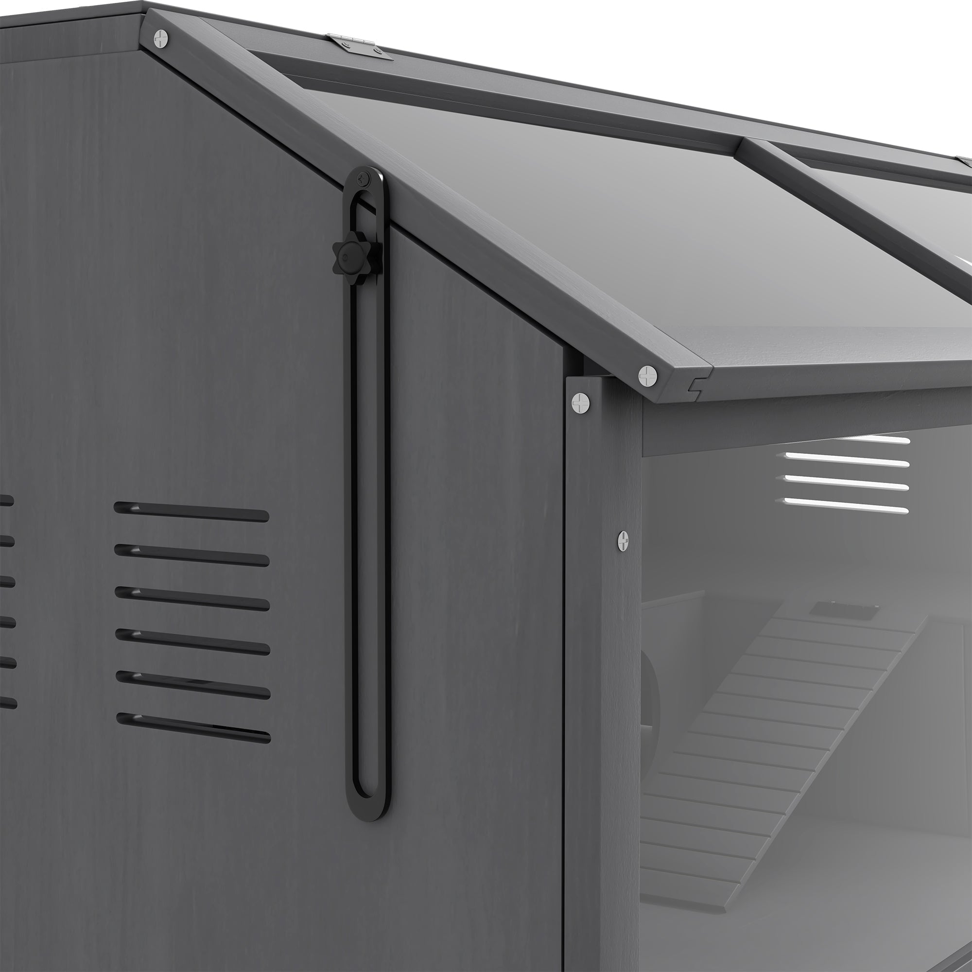 Logidon Hamsterkooi Hout 100 cm met open dakbrugladders grijs