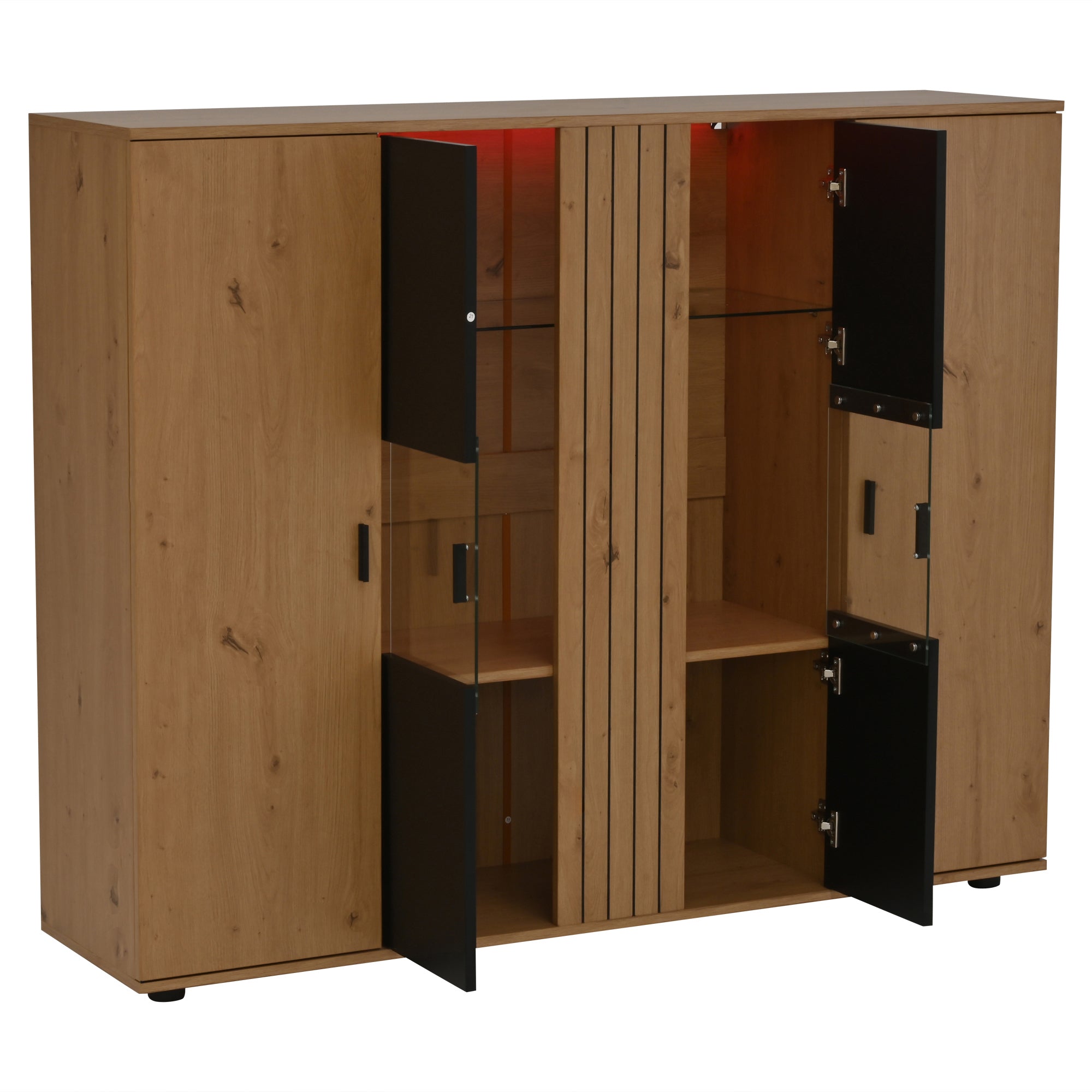 Logidon sideboard 140 x 35 x 113 cm Adjustable dividers 4 doors