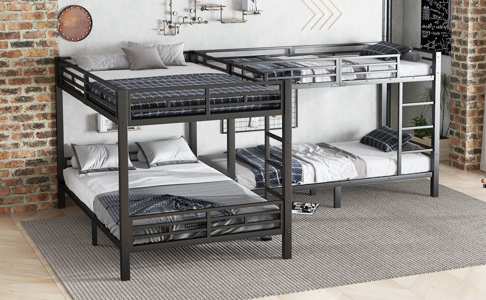 Logidon Stapelbed Metaal Zwart 90x200/140x200 Drietrapsladder