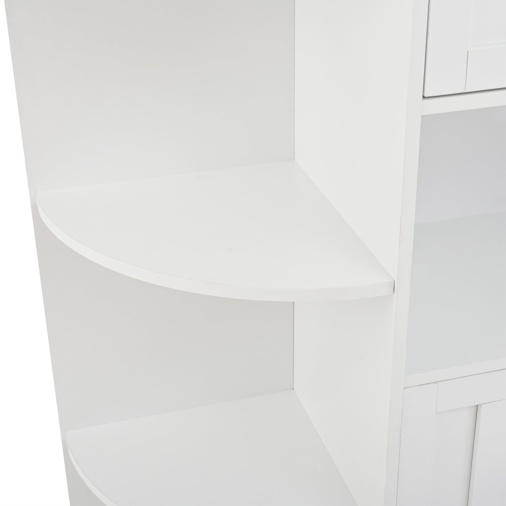 Logidon corner cabinet white 104x35x155 cm display cabinet 3 doors 2 drawers