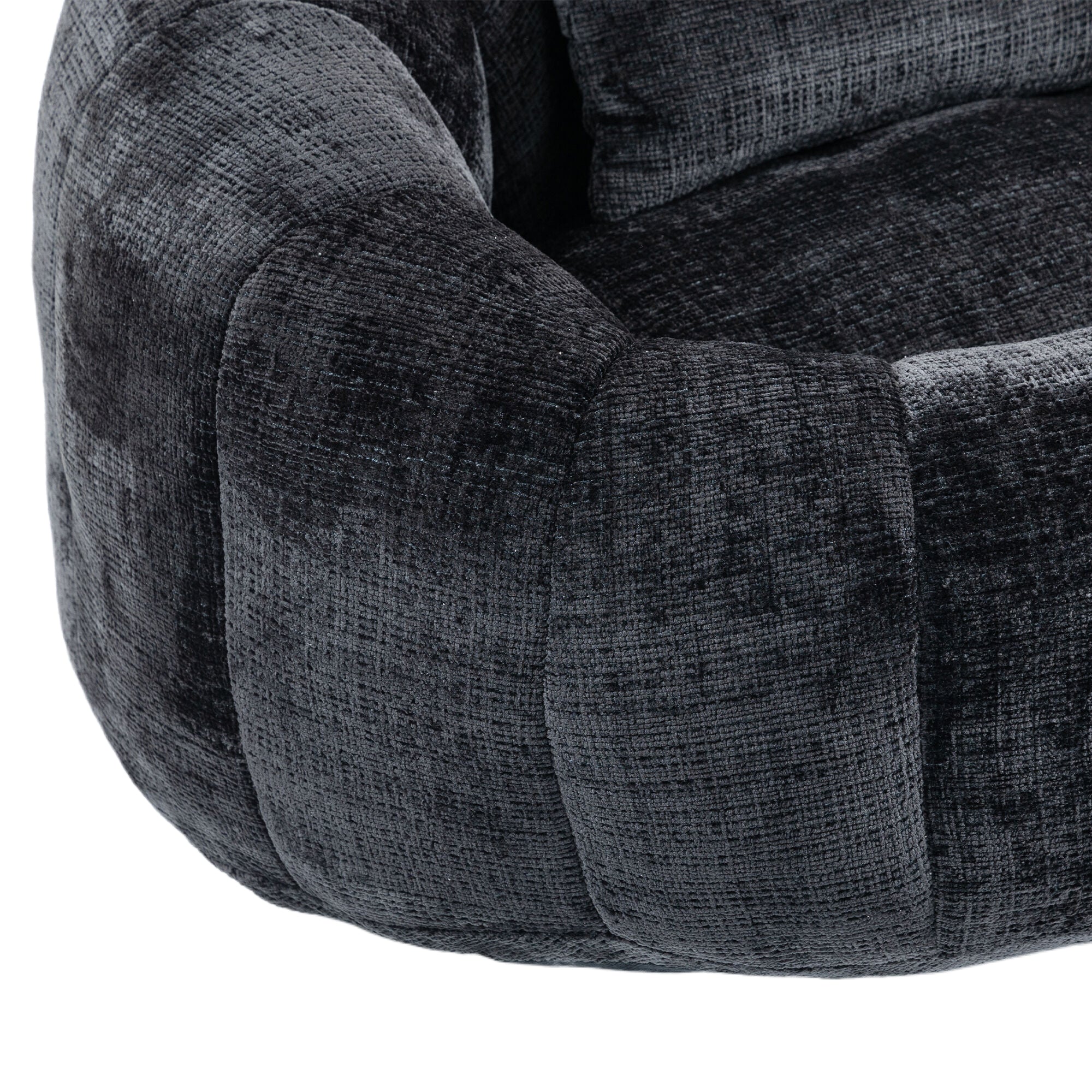 Logidon Luxe Zitzak met Hoge Rug Chenille Zwart 150x95 cm