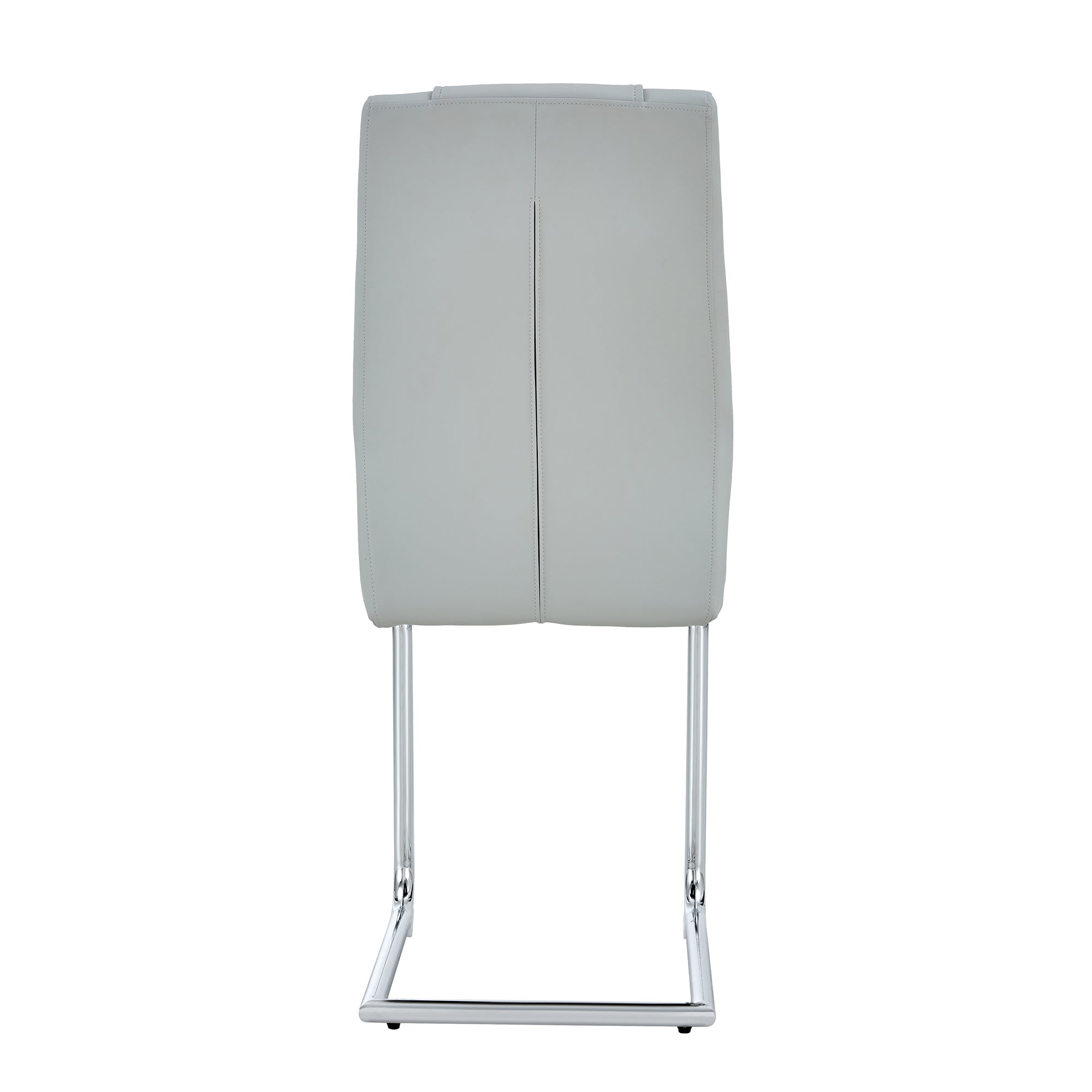 Logidon Scandinavische stijl lichtgrijze PU eetkamerstoelenset met vier stoelen