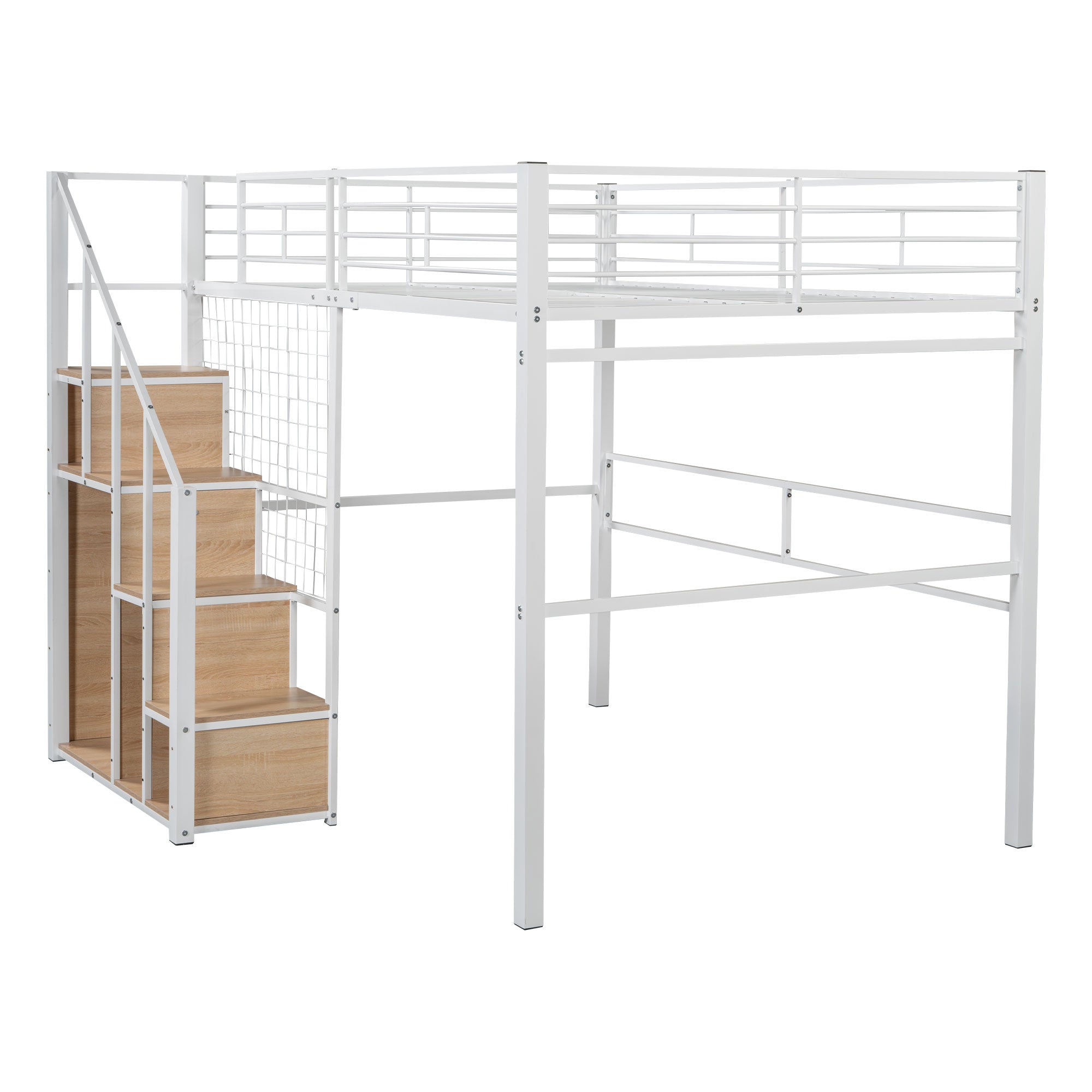 Logidon hoogslaper 140x200 met veiligheidsladder wit