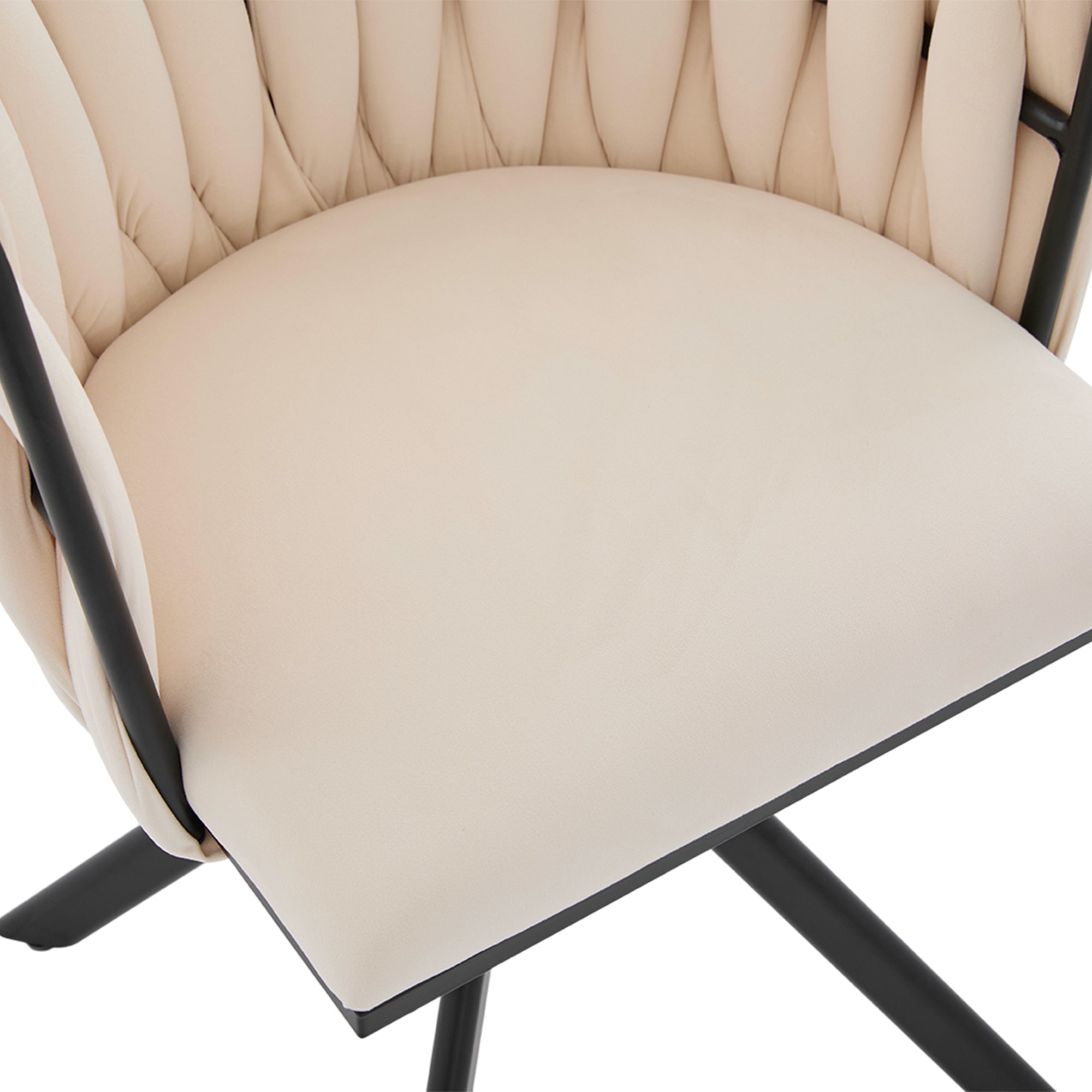 Logidon velours fauteuils met 180 graden draaifunctie, set van 2 Ivoor