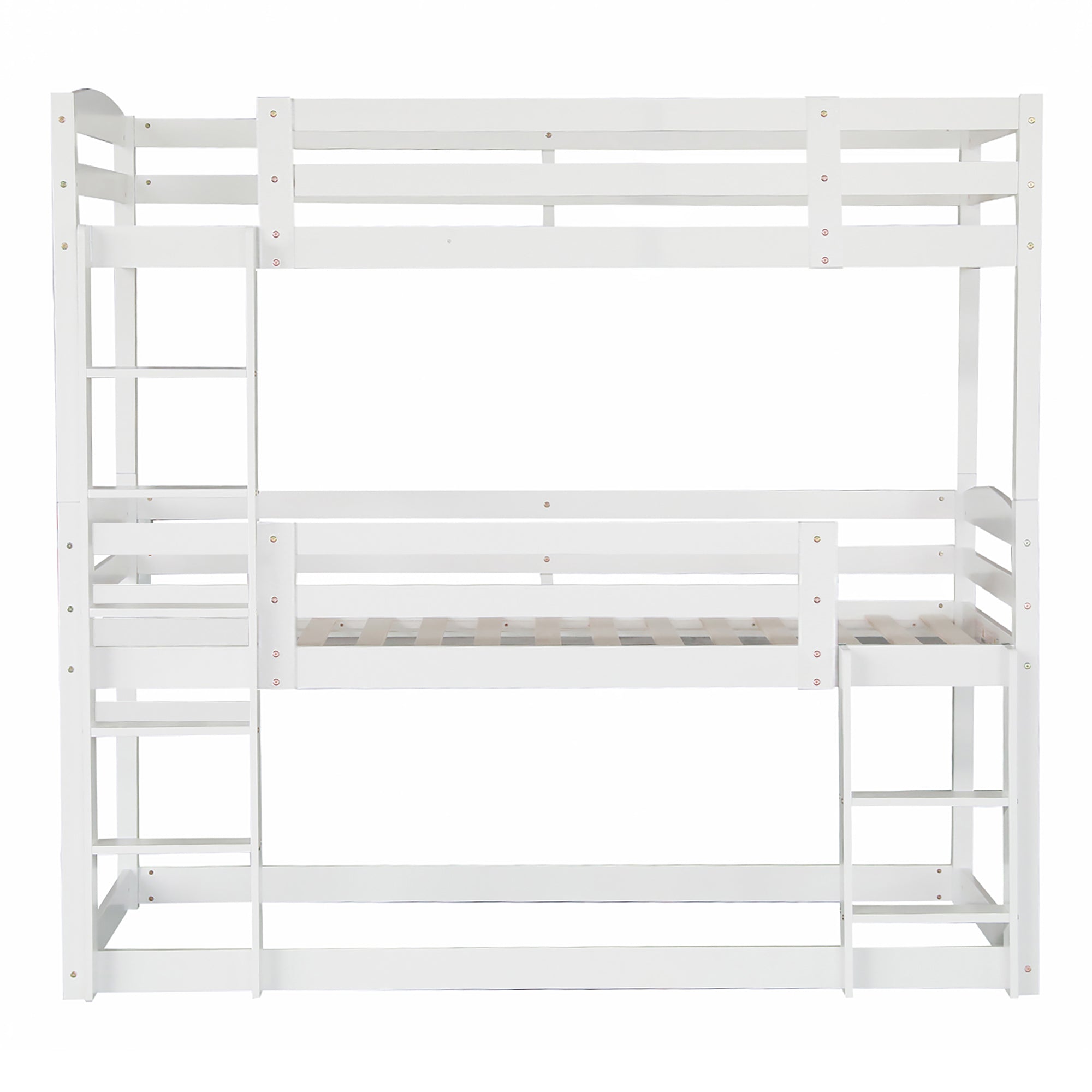 Logidon 3-persoonsstapelbed 90x200 cm wit hout - zonder matras