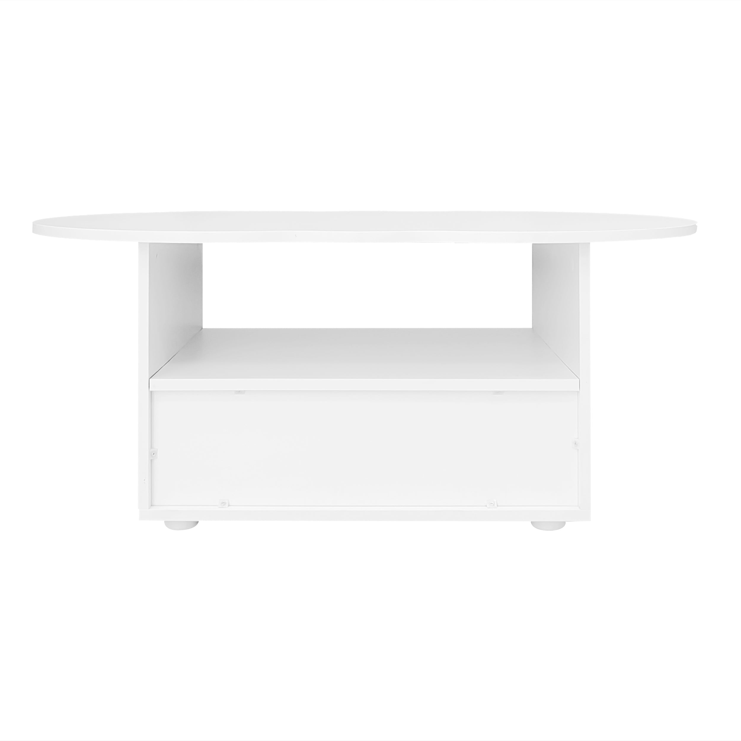 Logidon wolkvormige salontafel wit met lades en plank