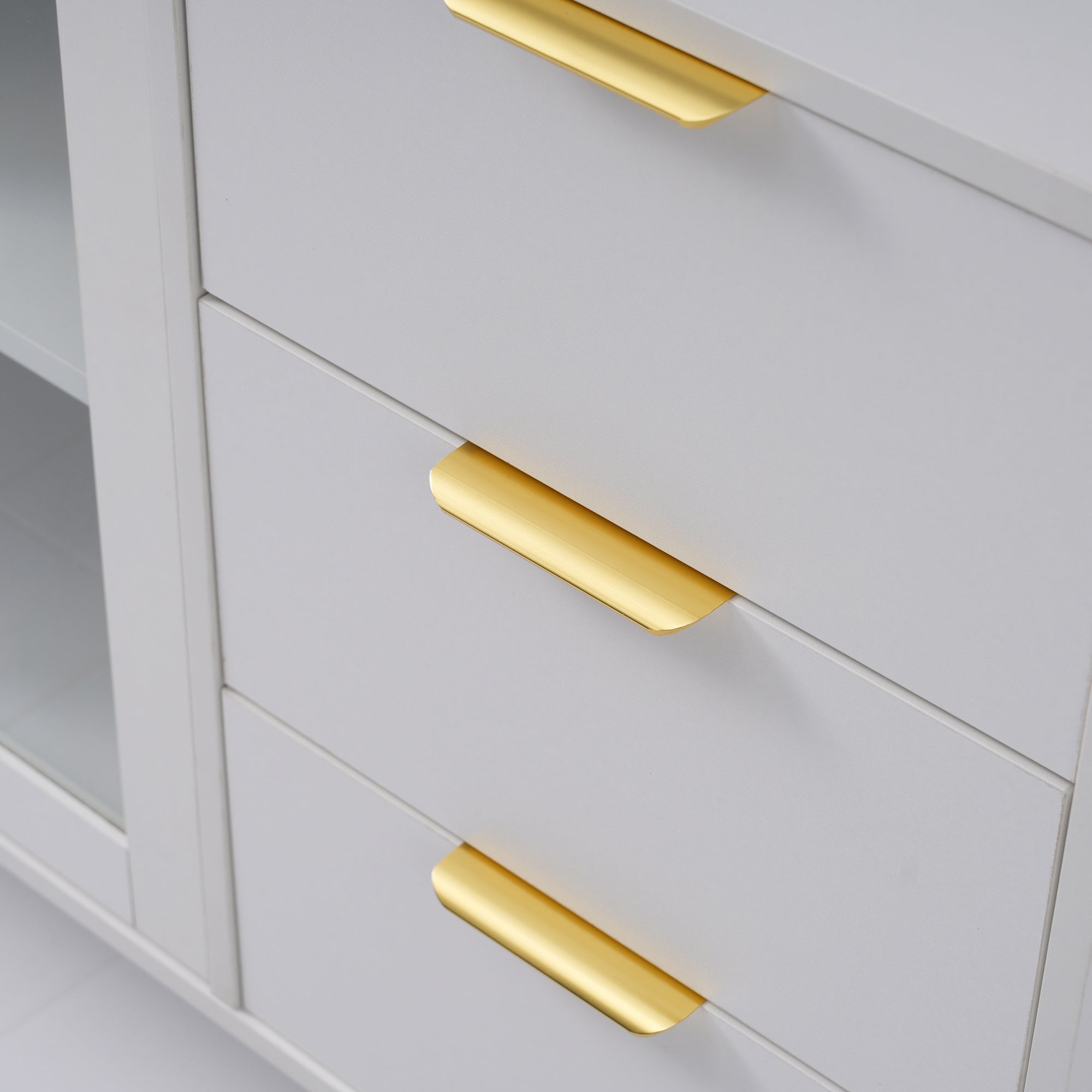 Logidon ladekast wit met 3 lades en 2 glazen deuren 120x38x79,5 cm