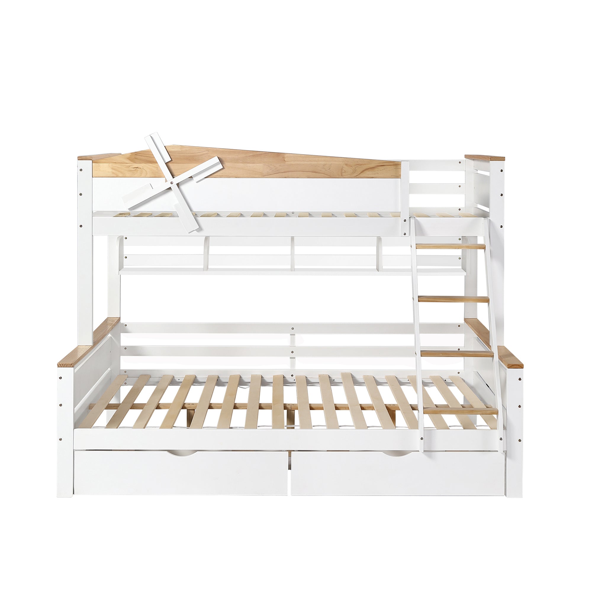 Logidon Stapelbed Met Molen Wit Naturel 90x200 cm en 140x200 cm