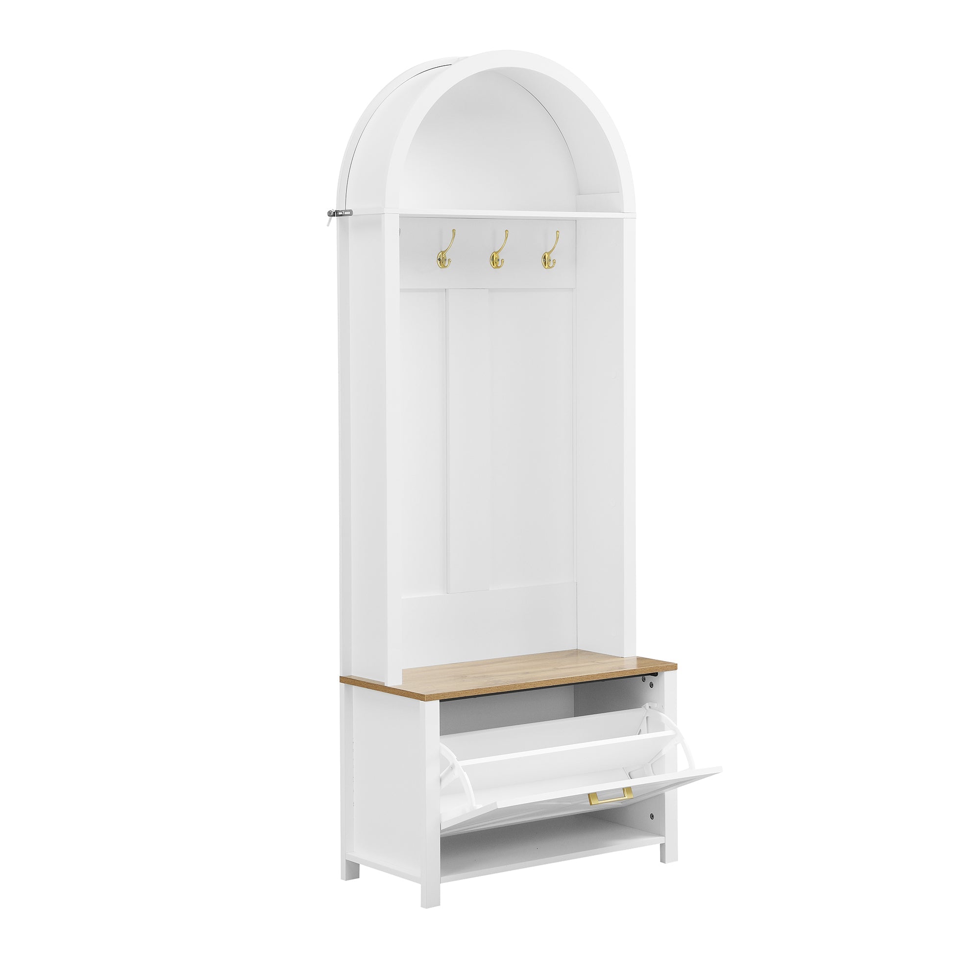 Logidon kledingkast wit MDF met schoenenrek en plank