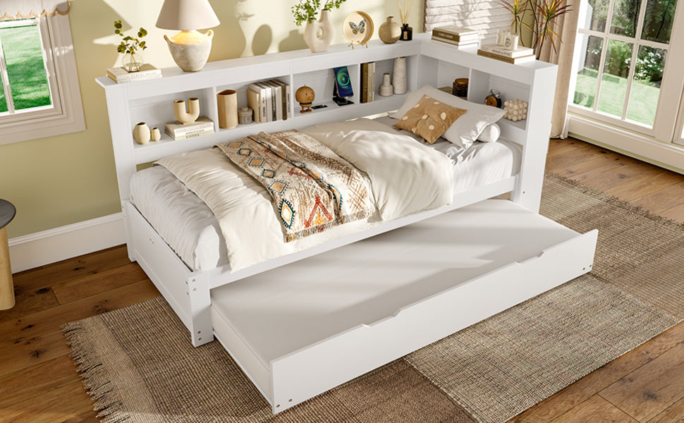 Logidon Daybed 90x200 cm witte slaapbank met USB-aansluiting