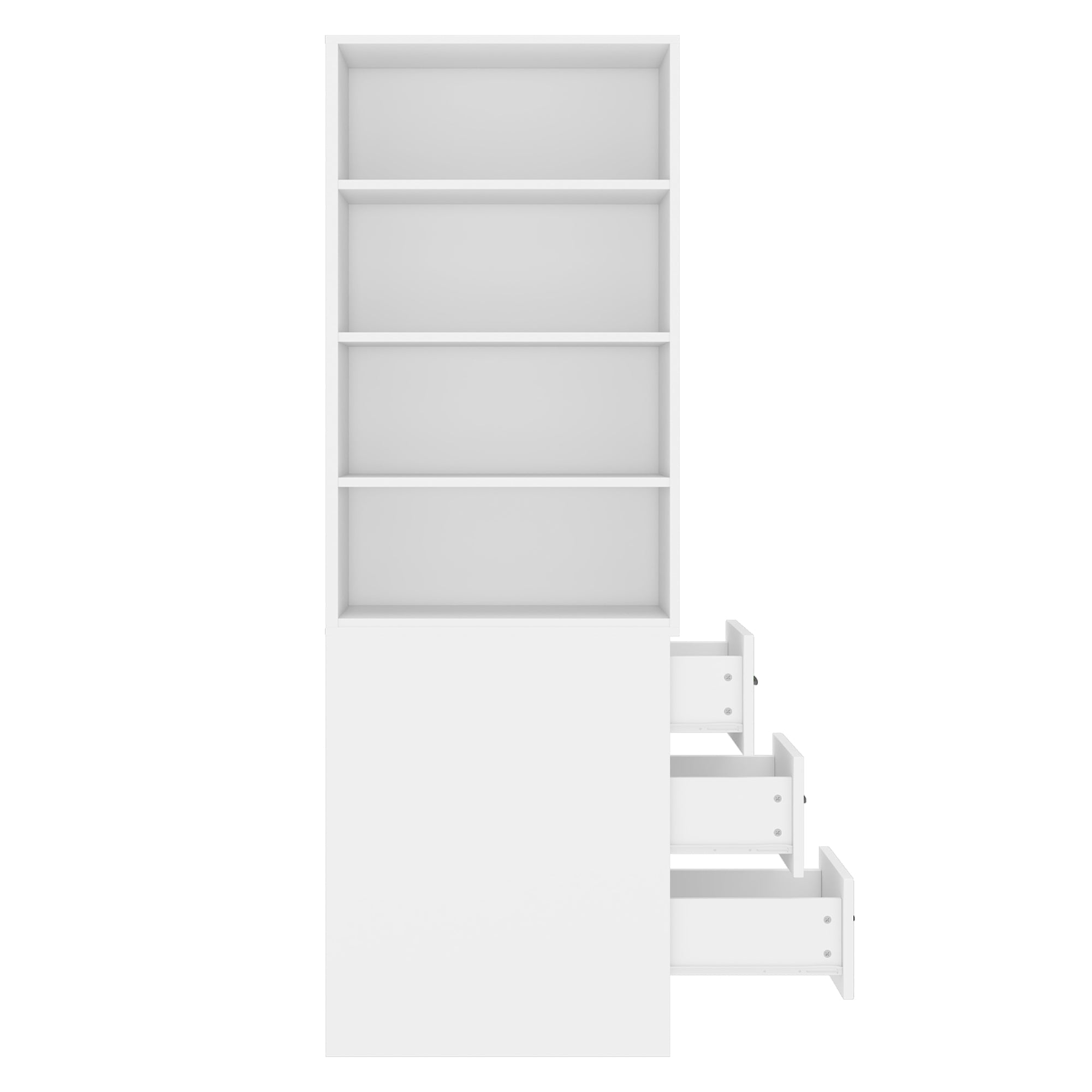 Logidon 180 cm smalle boekenkast wit met zijladen