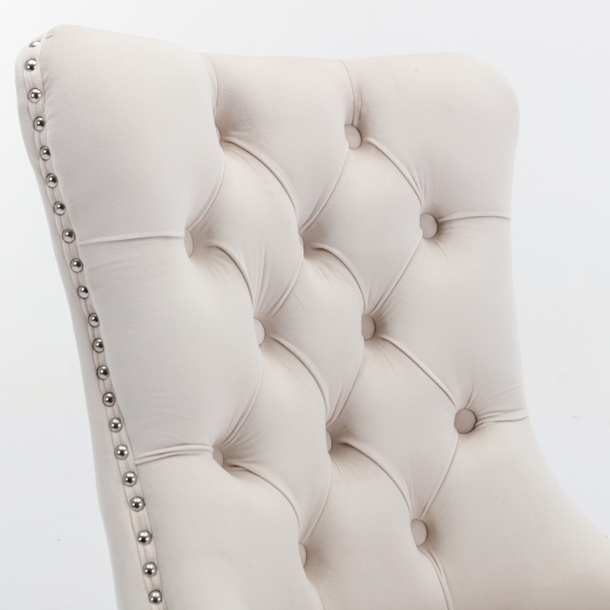 Logidon Nikki Collection beige fluwelen eetkamerstoelenset 2 met chromen poten