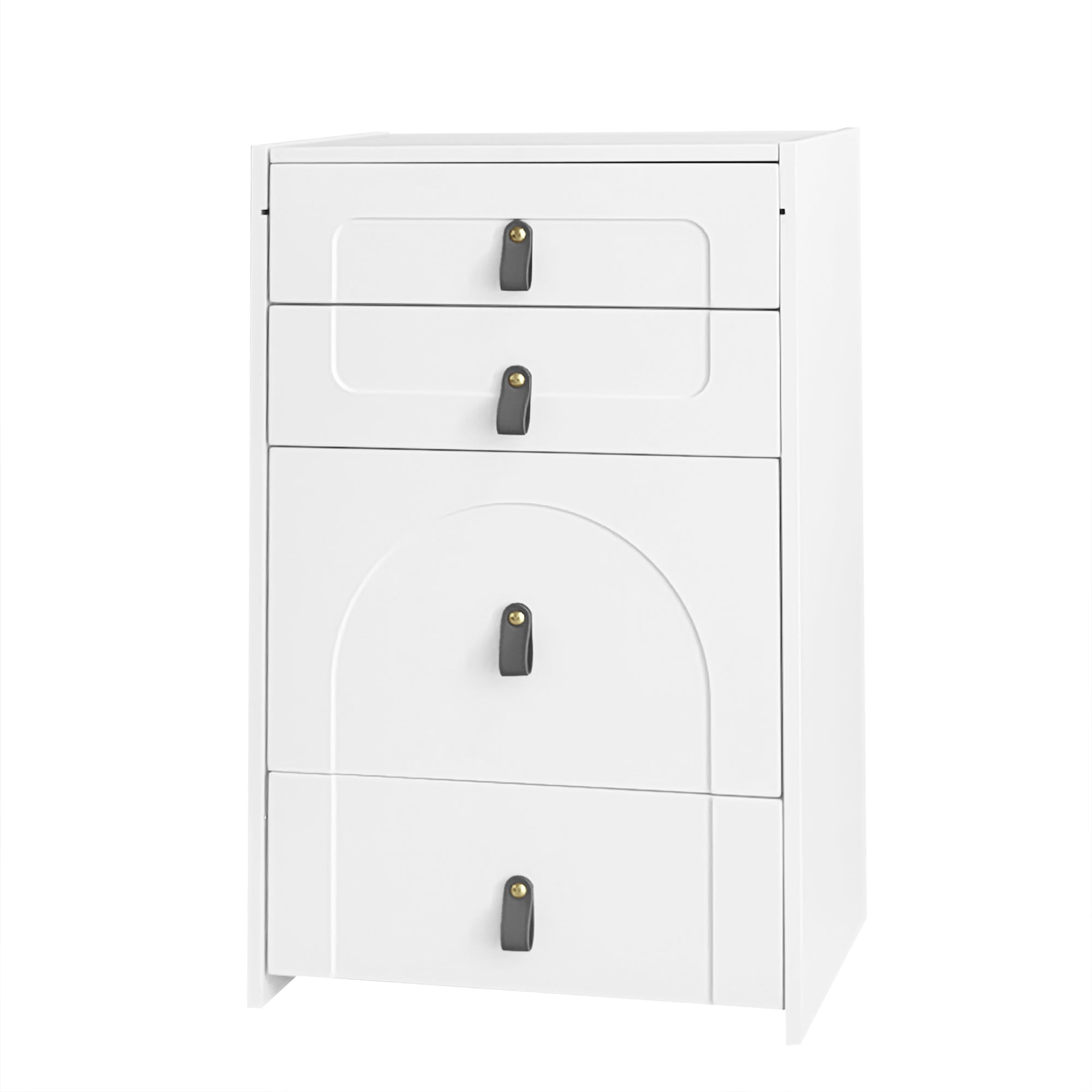 Logidon kaptafel met spiegel en LED-verlichting wit 3 lades