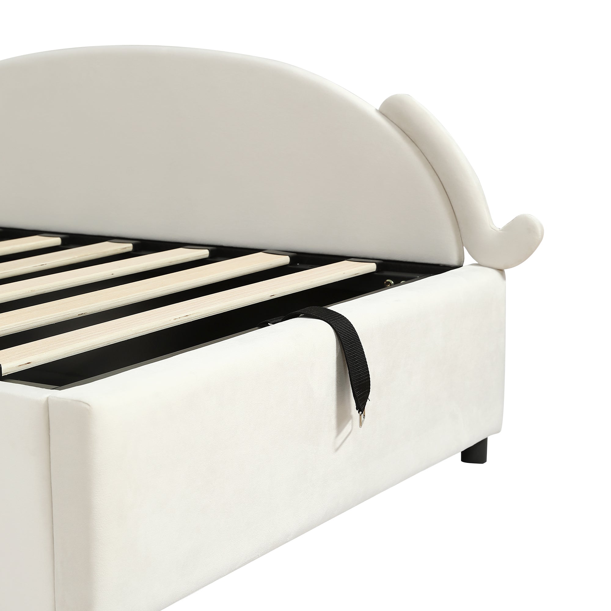 Logidon gestoffeerd bed 90x200 beige cat design hydraulische opbergruimte