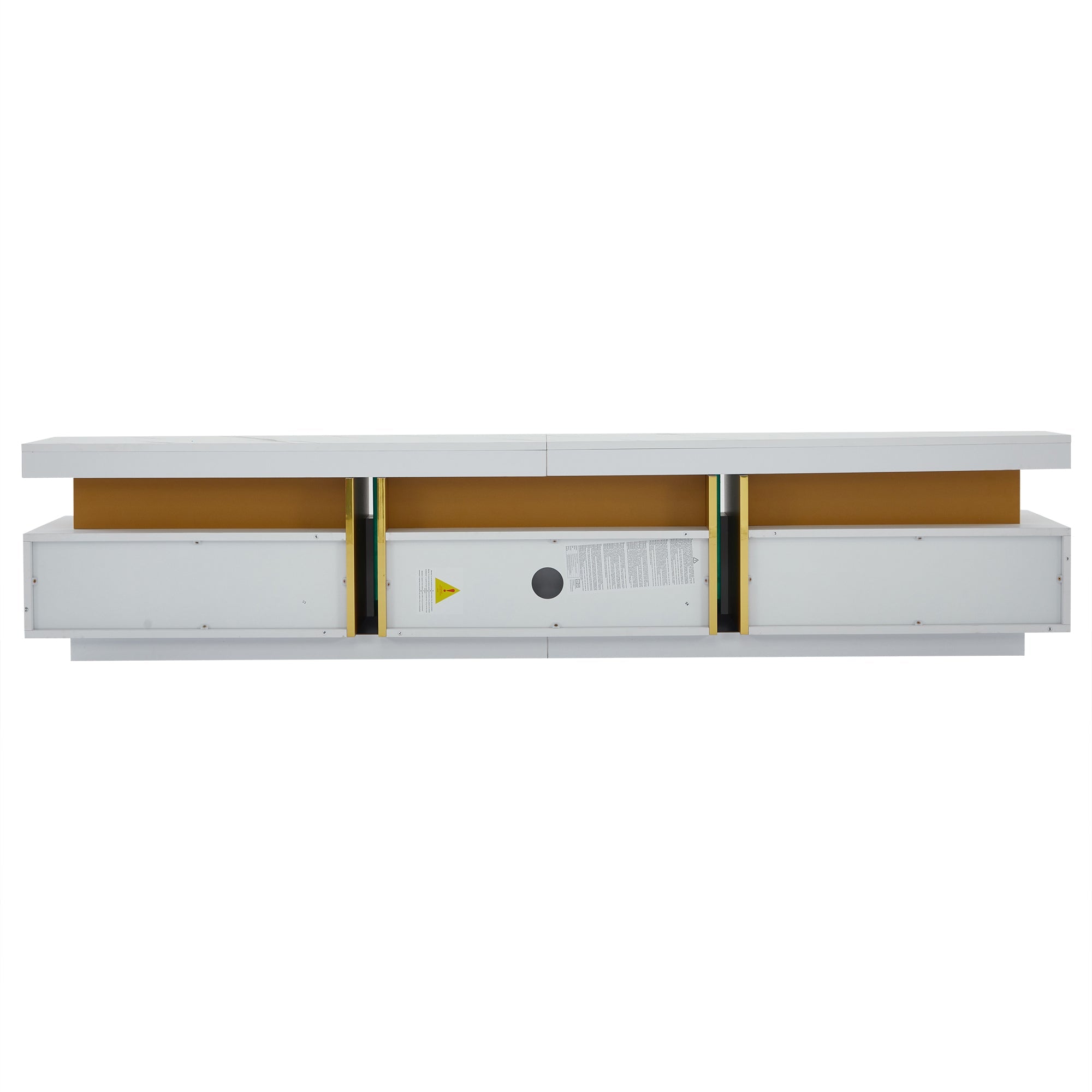 Logidon TV-meubel 200 cm marmerlook drie lades kabelmanagement