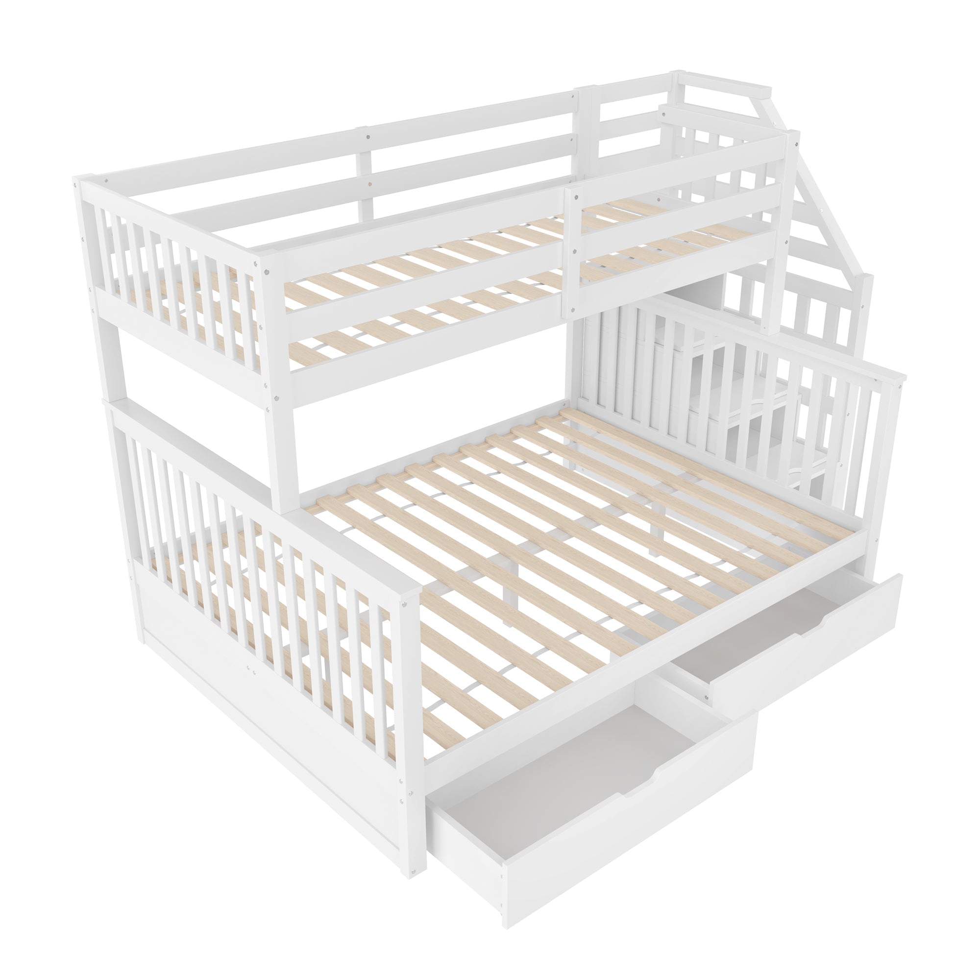 Logidon stapelbed 90x200 ruim 140x200 met opbergruimte wit