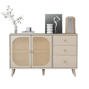 Logidon sideboard 120x40x82.5 cm cream offwhite with 2 doors and 3 drawers