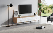 Logidon TV Laag Paneel Vintage Hout Wit Deurpaneel 150x39x35 cm