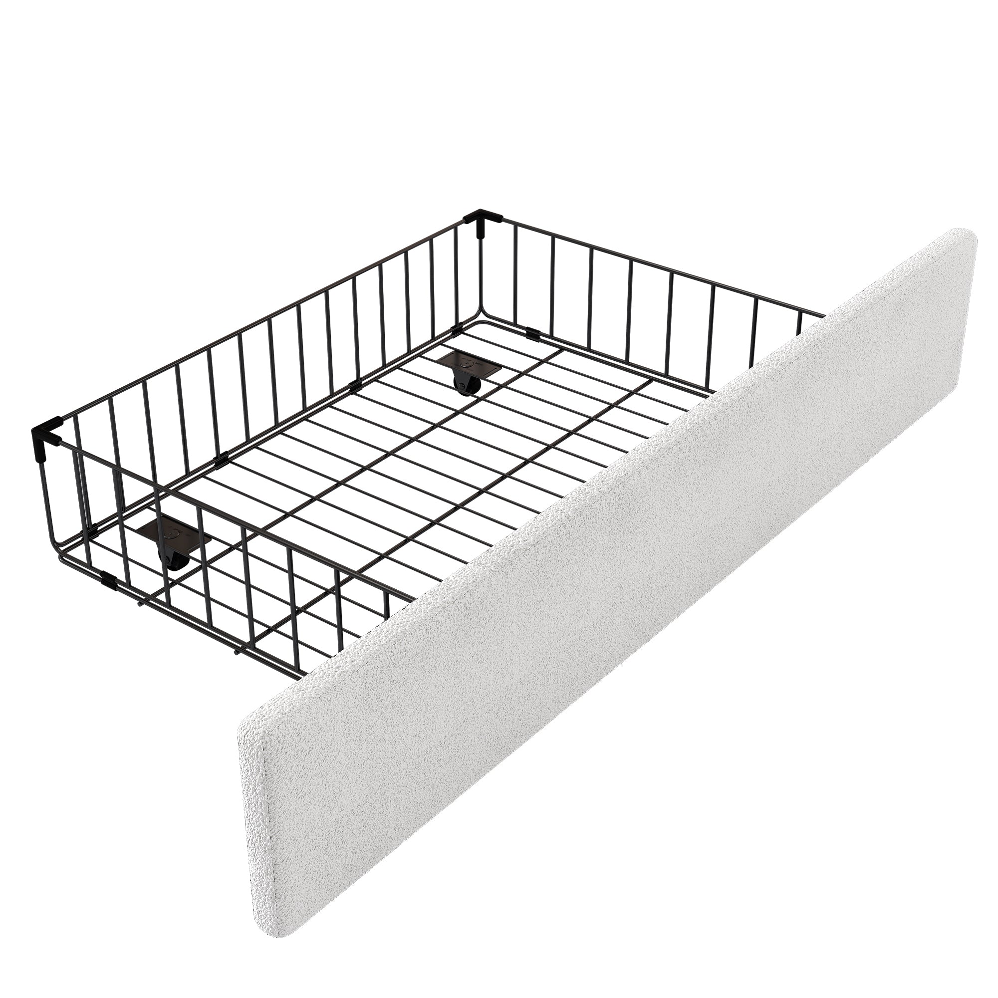 Logidon Flat Bed 90x200 cm Rabbit Shape White With 2 Drawers