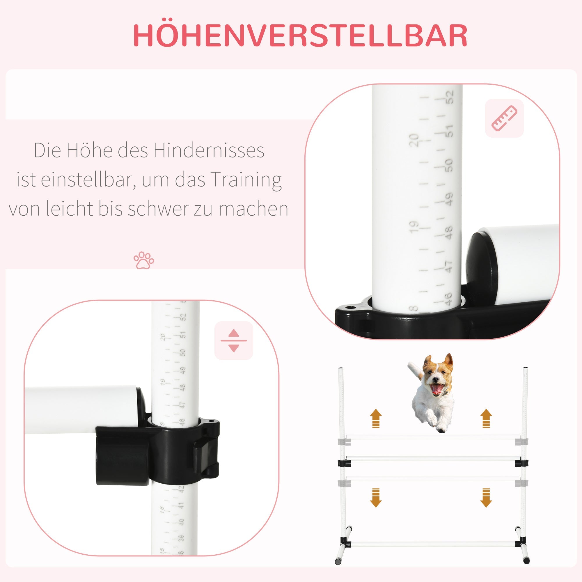 Logidon Agility Hordenset Hondentraining - 4 Horden Kunststof Wit