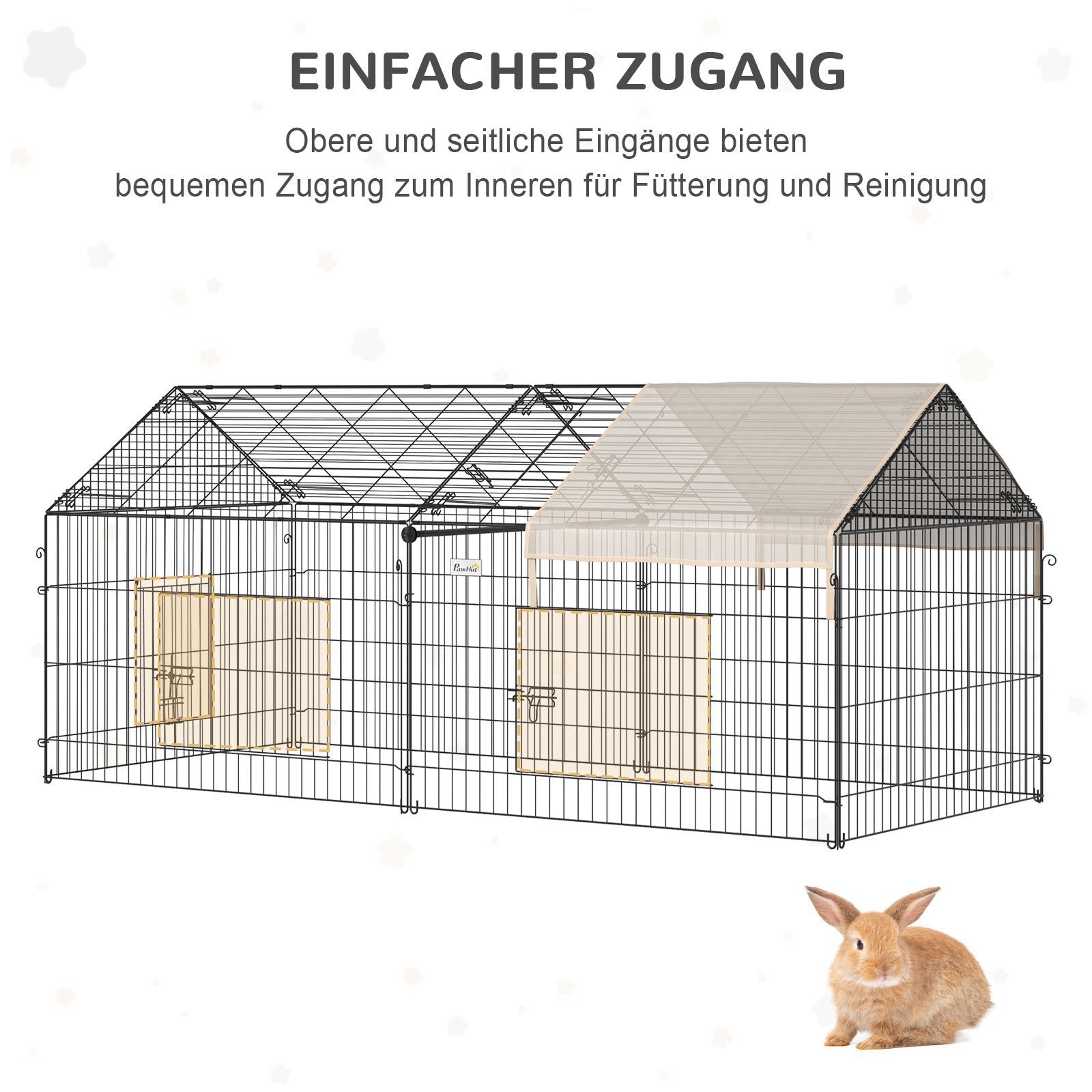 Logidon buitenverblijf met zonwering voor kleine dieren 220x103x103 cm