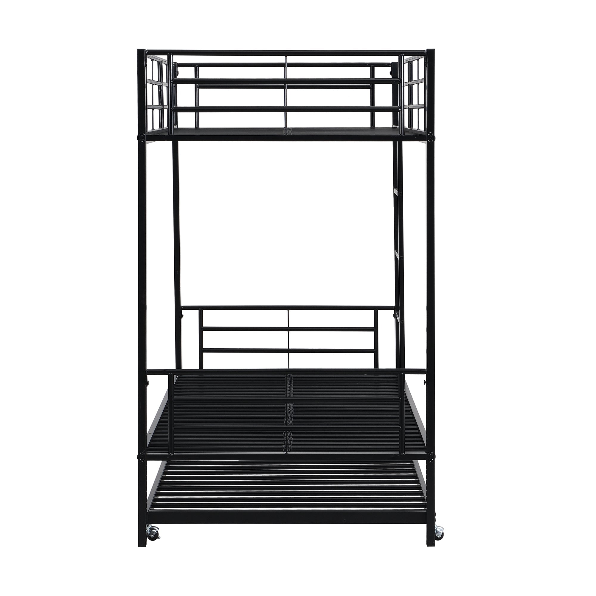 Logidon Stapelbed Ijzer Zwart 90x200 en 90x190 met uitschuifbaar bed