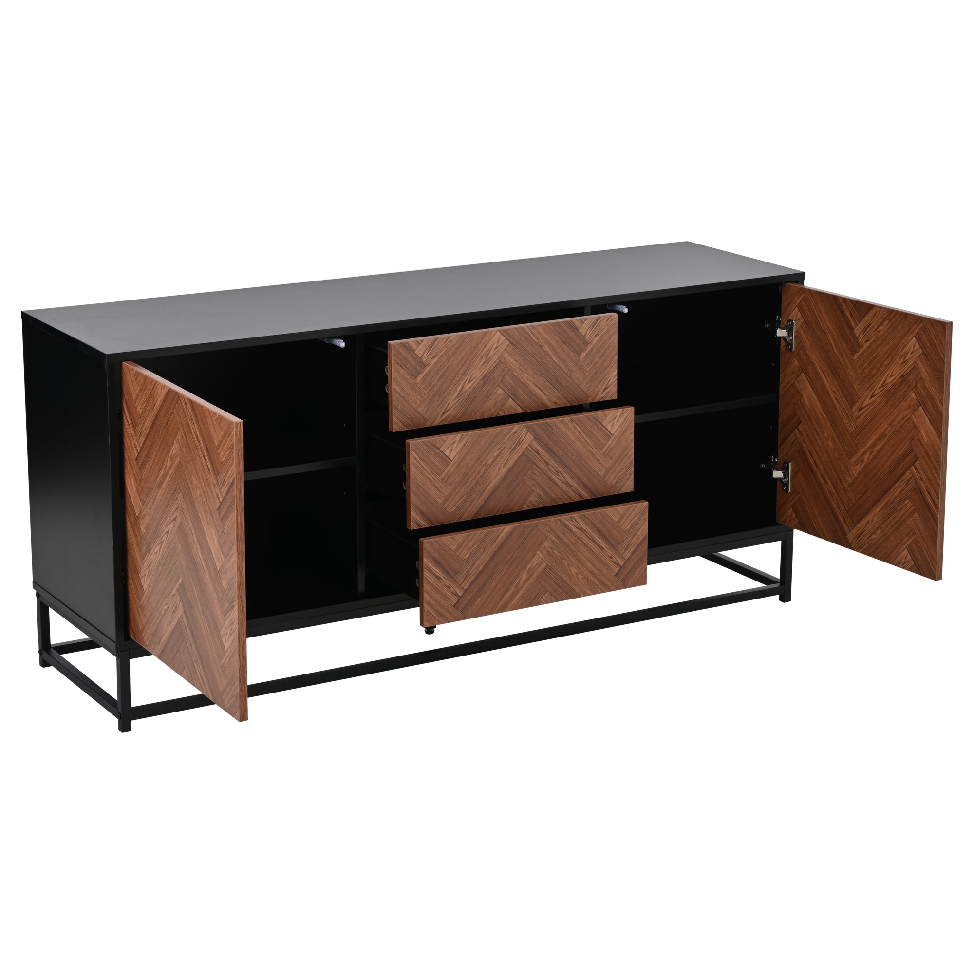 Logidon dressoir 145x40x67 Moderne ladekast 3 laden 2 deuren
