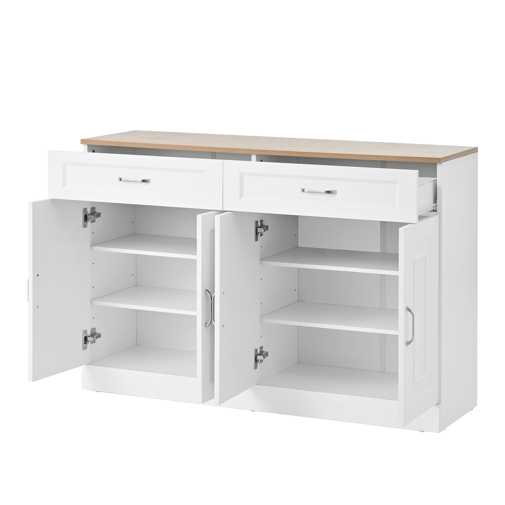 Logidon dressoir 120 cm wit houtlook met 4 deuren en 2 lades