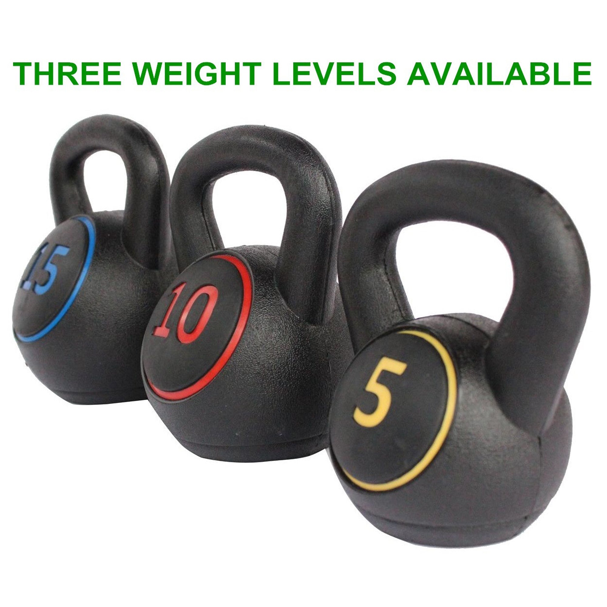 Logidon Kettlebell Set 5 10 15 LB with non-slip handle for home