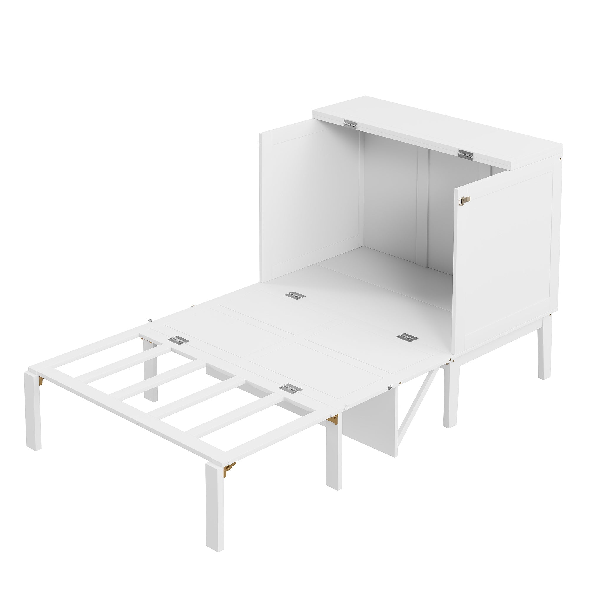 Logidon opklapbed 90x200 cm wit opklapbed met lattenbodem
