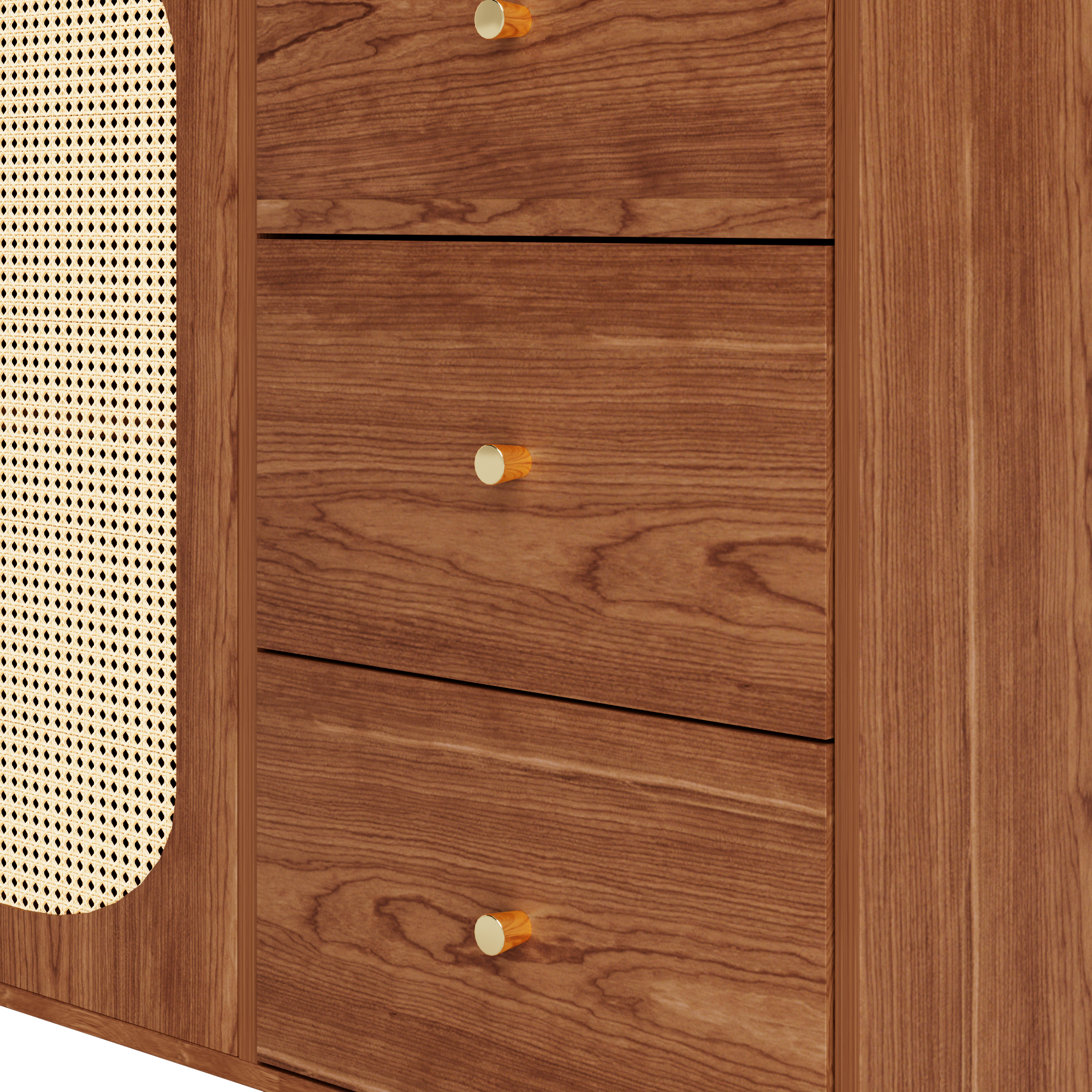 Logidon Rotan Dressoir Bruin 160x40x90 cm met Lade