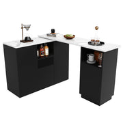 Logidon Draaibare Bartafel 360 Graden Zwart 210 x 30 x 100,9 cm